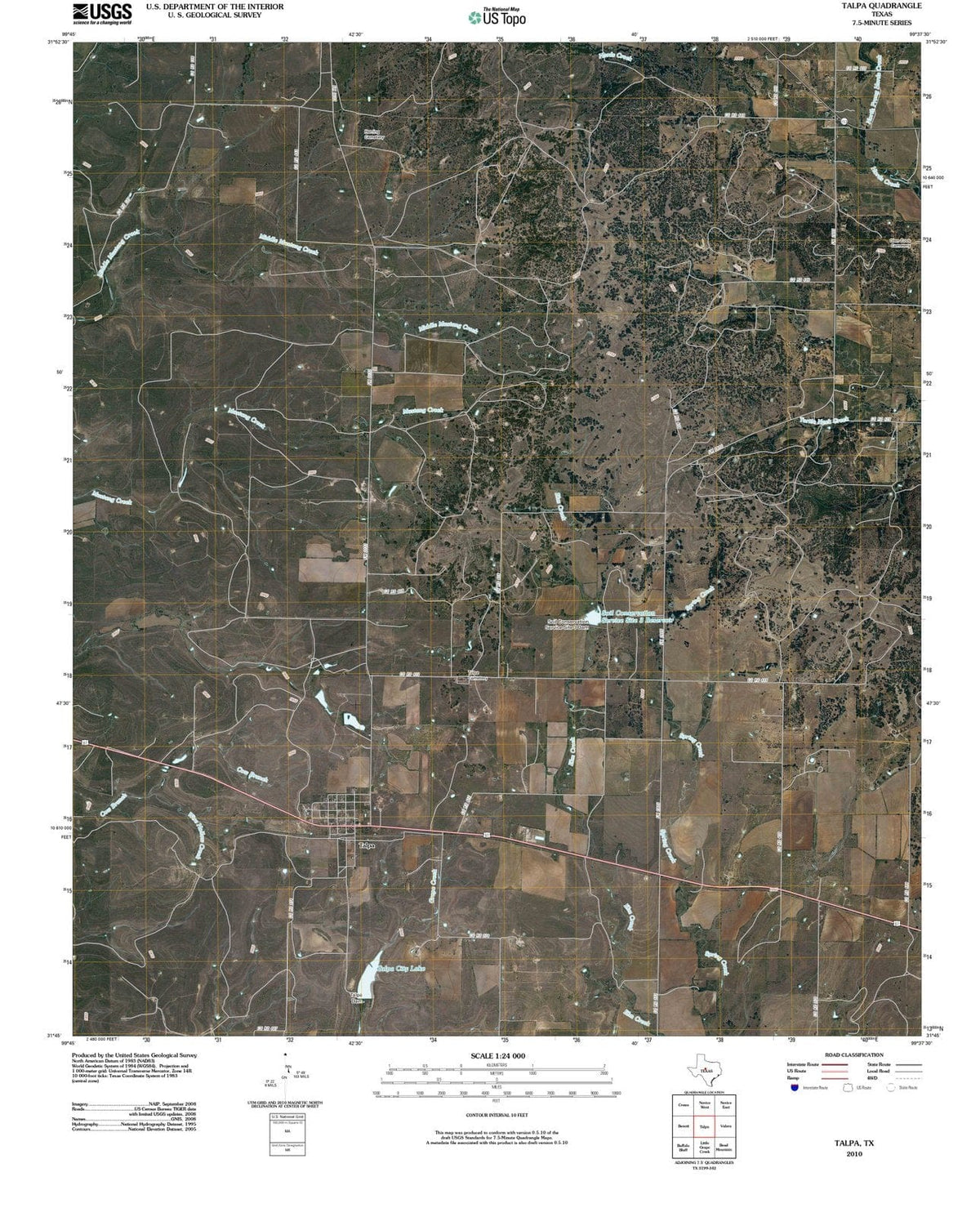 2010 Talpa, TX - Texas - USGS Topographic Map