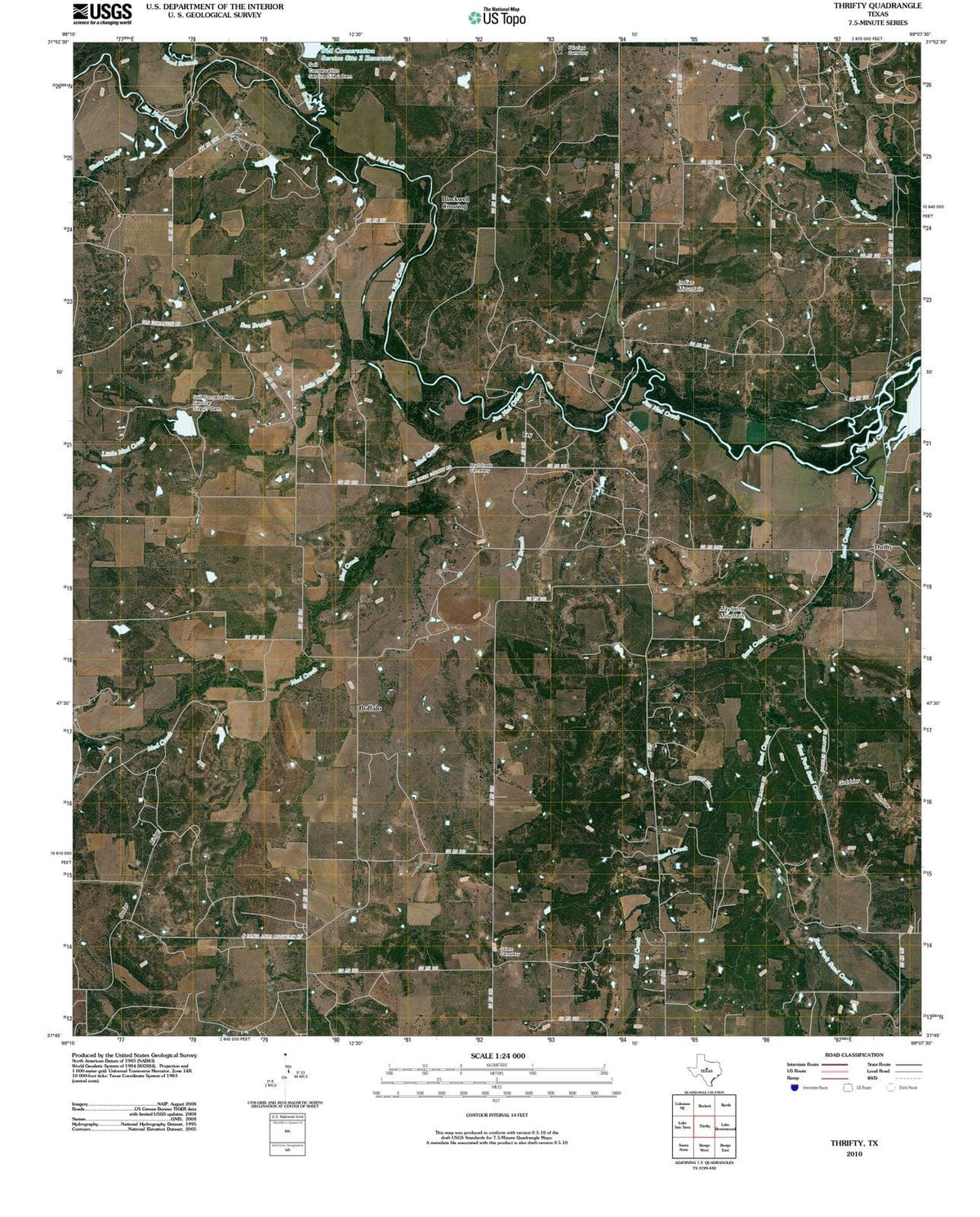 2010 Thrifty, TX - Texas - USGS Topographic Map