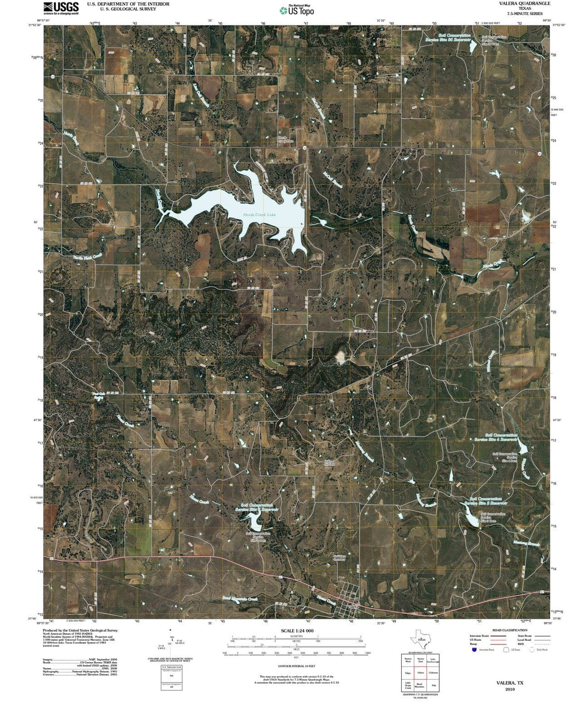 2010 Valera, TX - Texas - USGS Topographic Map
