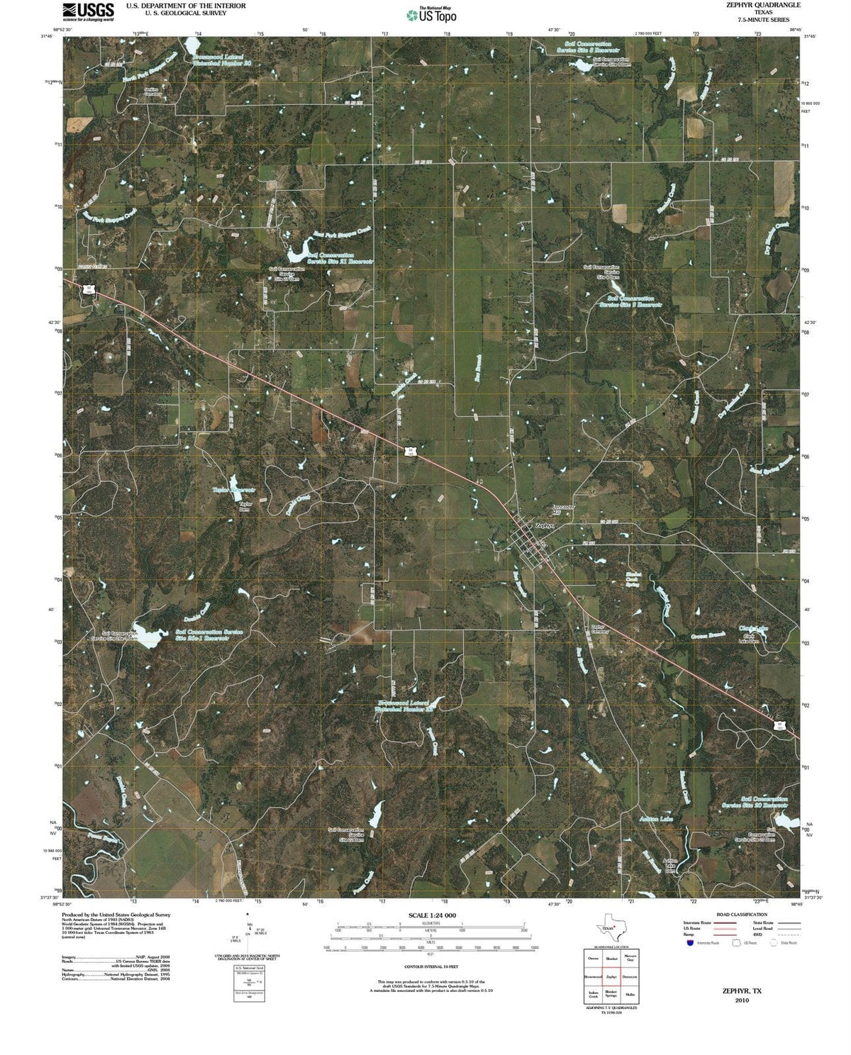 2010 Zephyr, TX - Texas - USGS Topographic Map