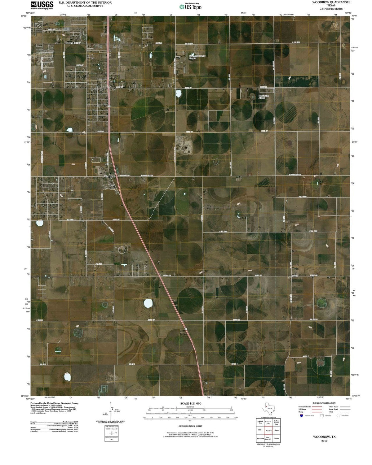 2010 Woodrow, TX - Texas - USGS Topographic Map