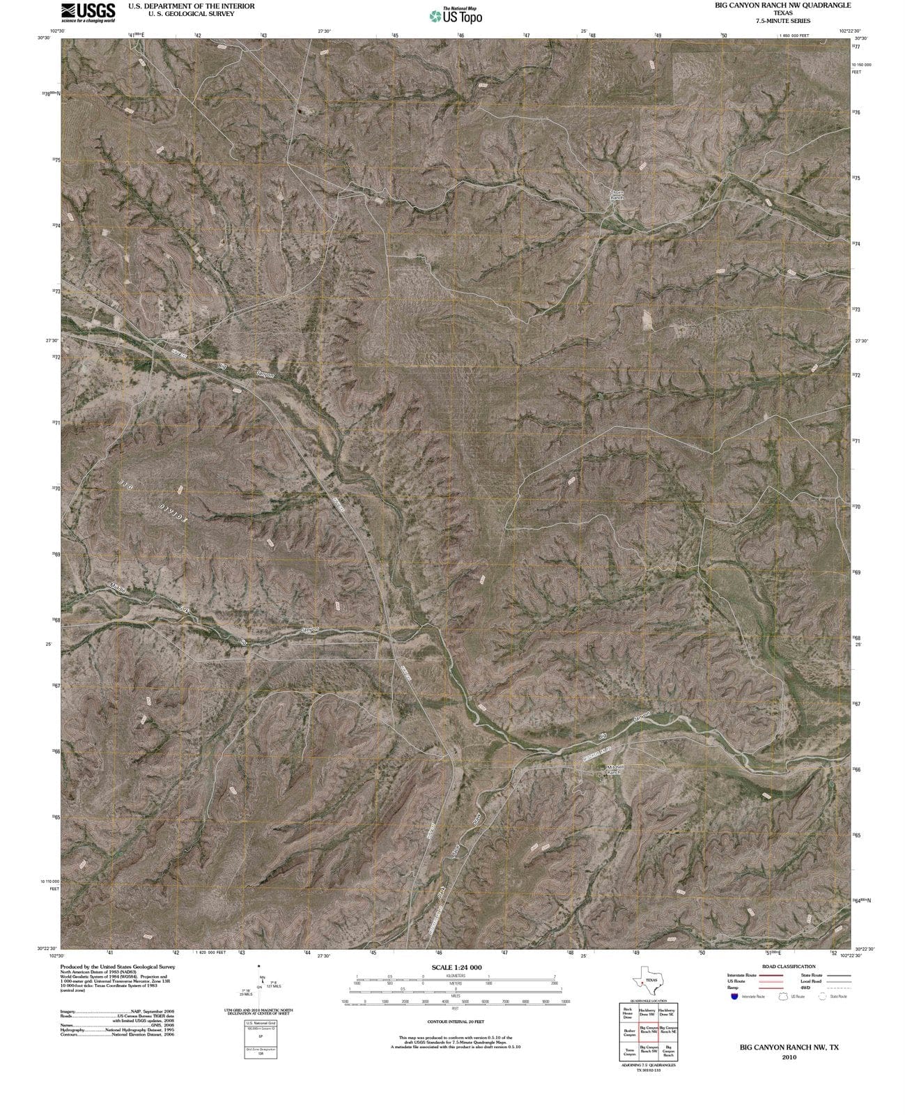 2010 Big Canyon Ranch, TX - Texas - USGS Topographic Map