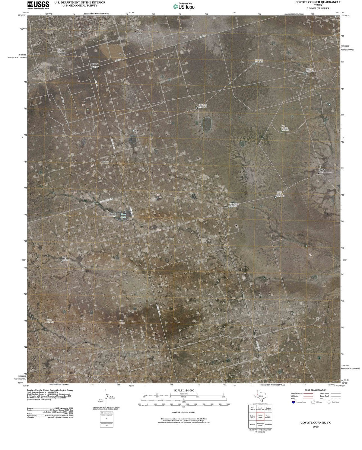 2010 Coyote Corner, TX - Texas - USGS Topographic Map