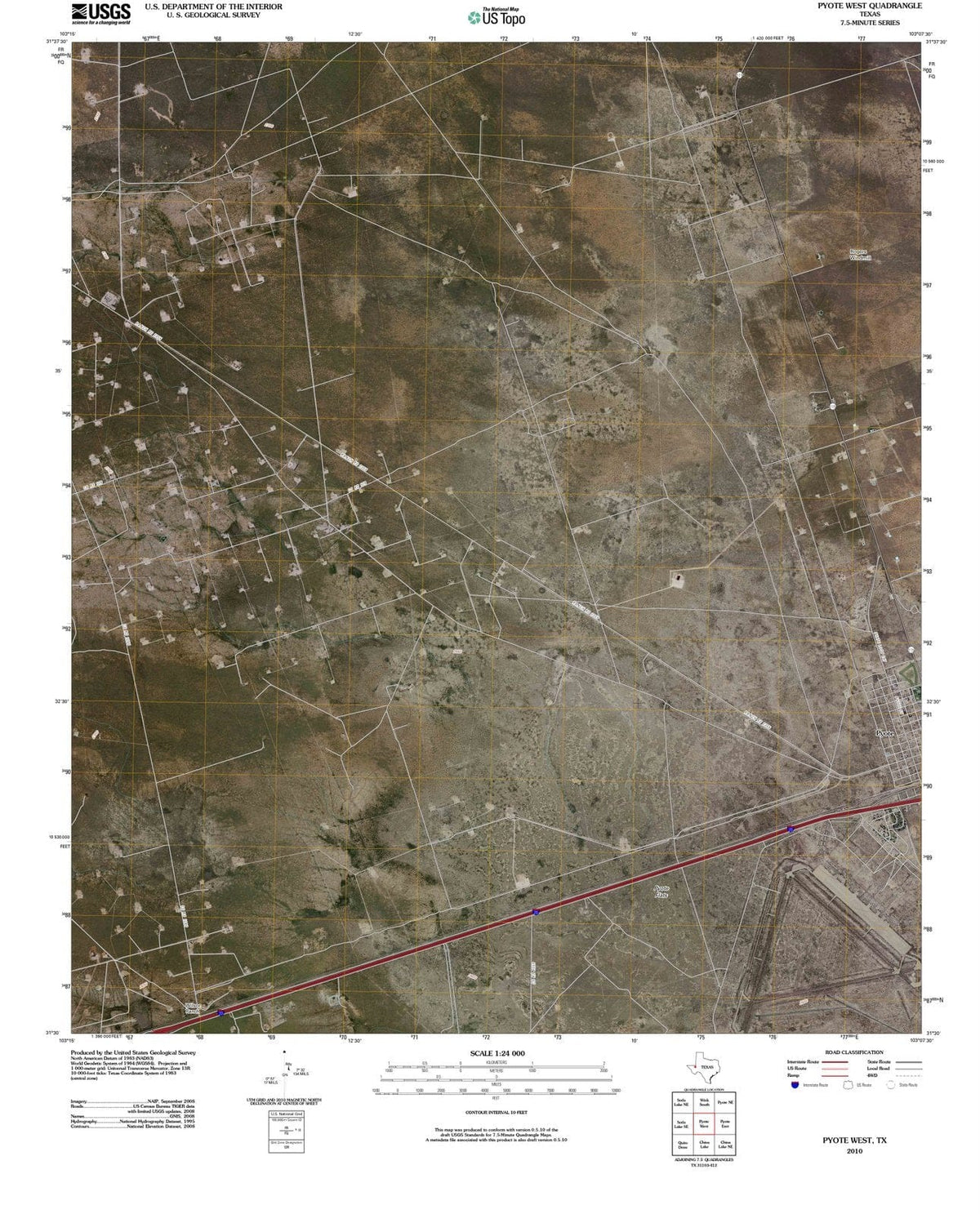 2010 Pyote West, TX - Texas - USGS Topographic Map