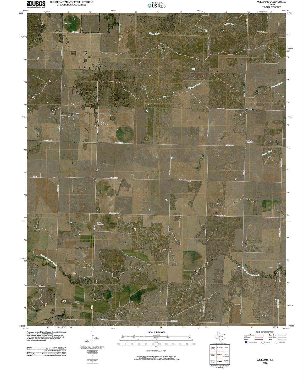 2010 Williams, TX - Texas - USGS Topographic Map