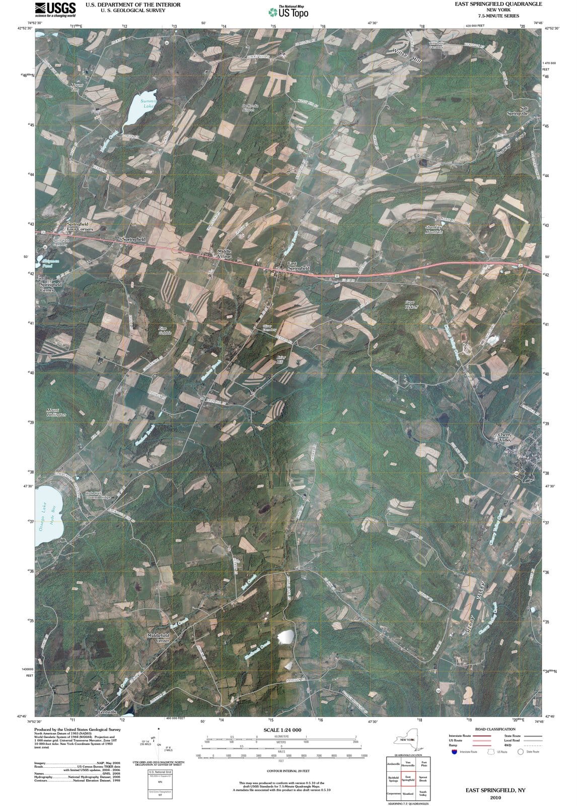 2010 East Springfield, NY - New York - USGS Topographic Map