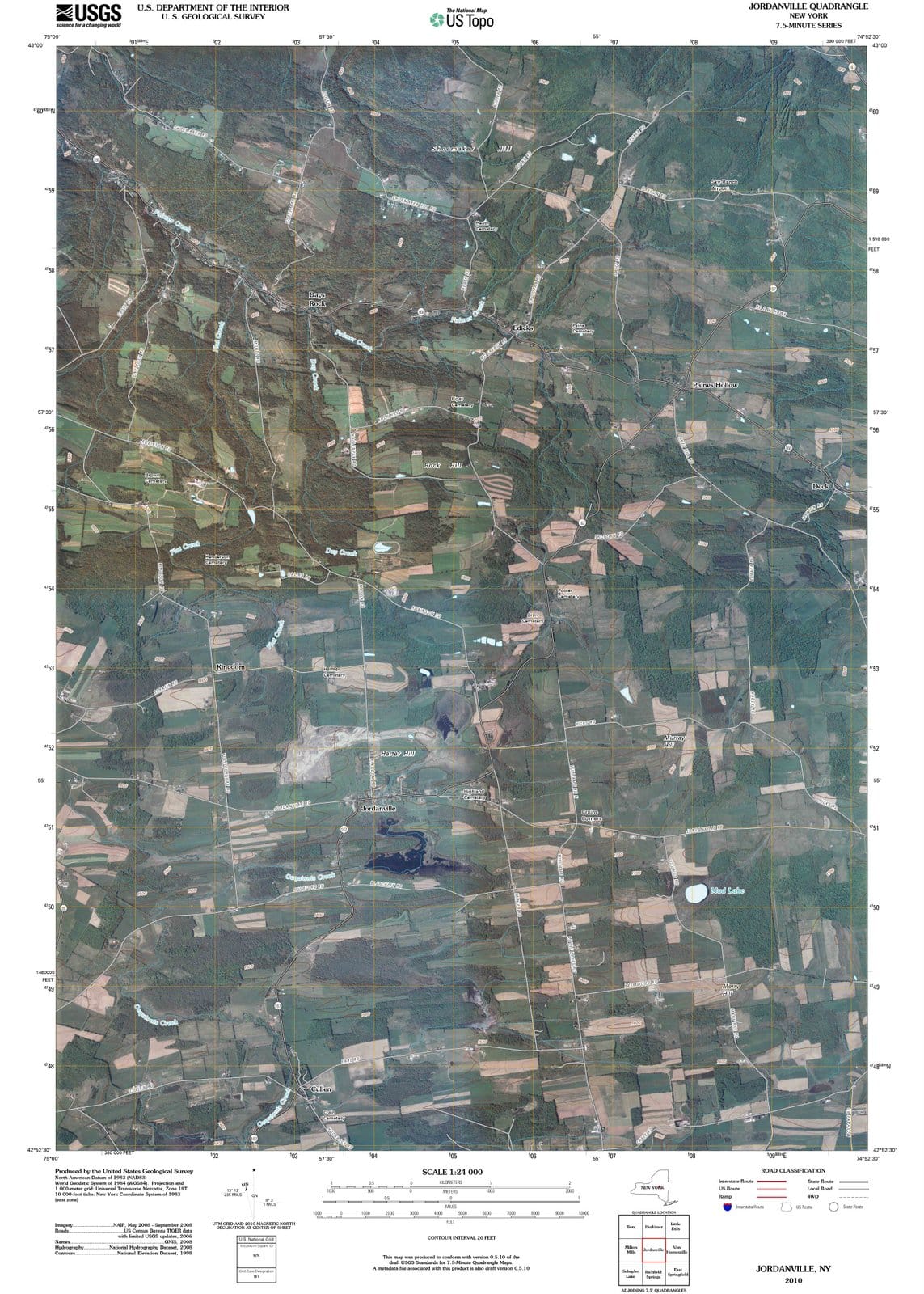 2010 Jordanville, NY - New York - USGS Topographic Map