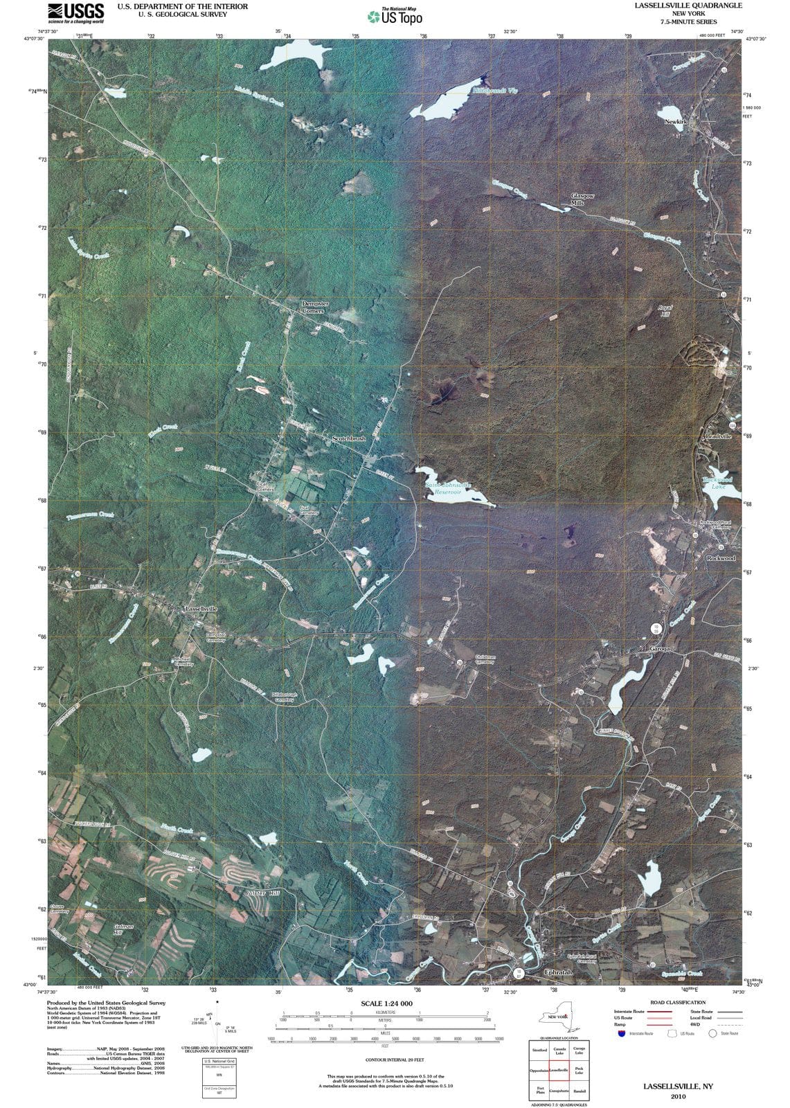 2010 Lassellsville, NY - New York - USGS Topographic Map