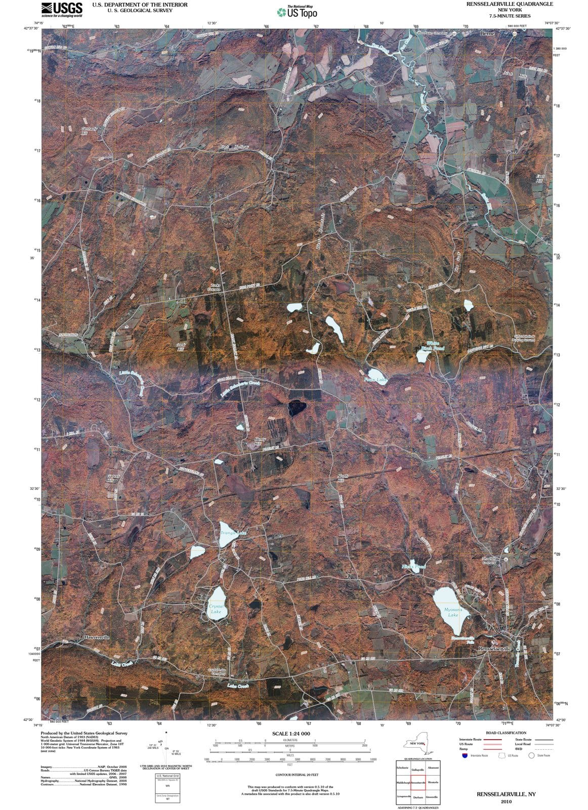 2010 Rensselaerville, NY - New York - USGS Topographic Map
