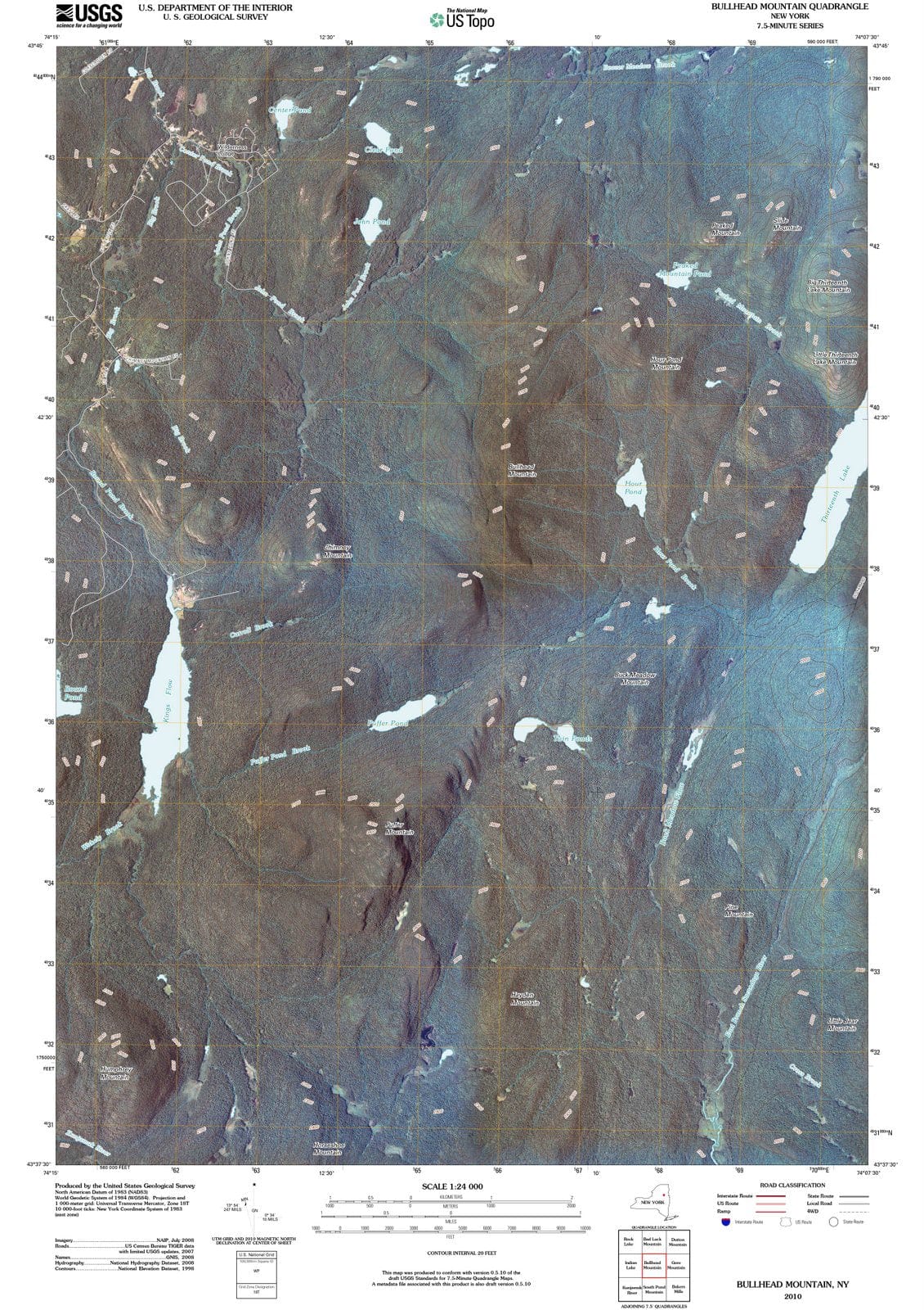 2010 Bullhead Mountain, NY - New York - USGS Topographic Map