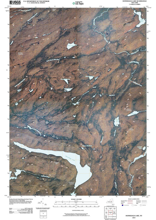 2010 Honnedaga Lake, NY - New York - USGS Topographic Map