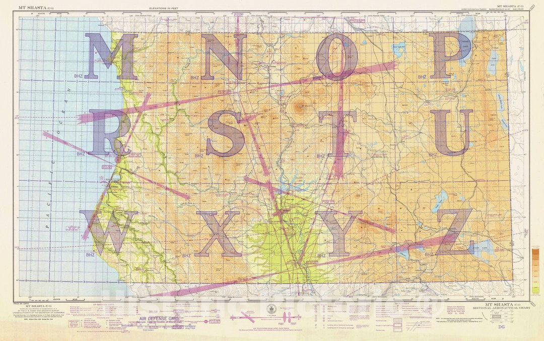 Historic Nautical Map - Mt Shasta (U1), 1948 NOAA Chart - Vintage Wall Art