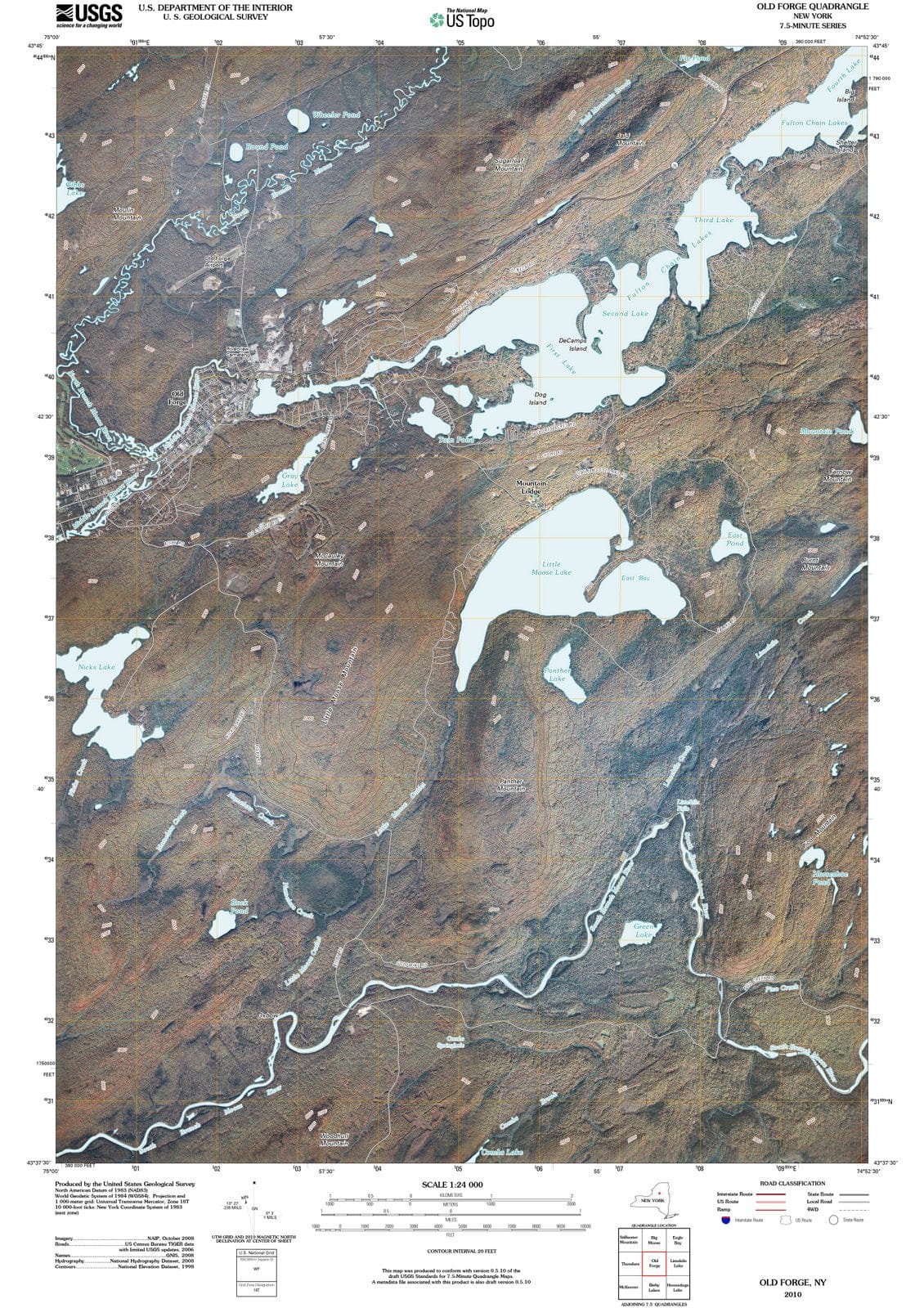 2010 Old Forge, NY - New York - USGS Topographic Map