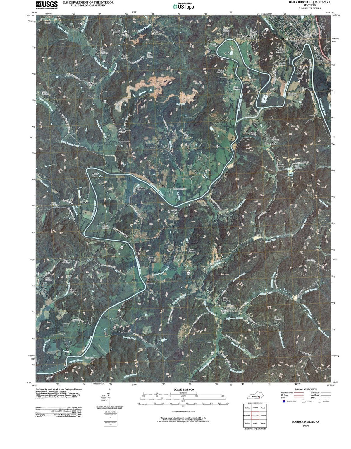 2010 Barbourville, KY - Kentucky - USGS Topographic Map