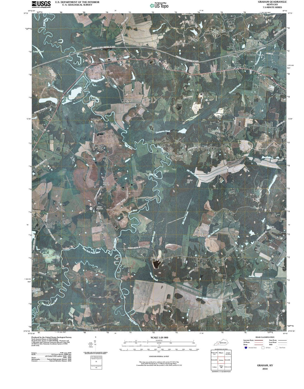 2010 Graham, KY - Kentucky - USGS Topographic Map