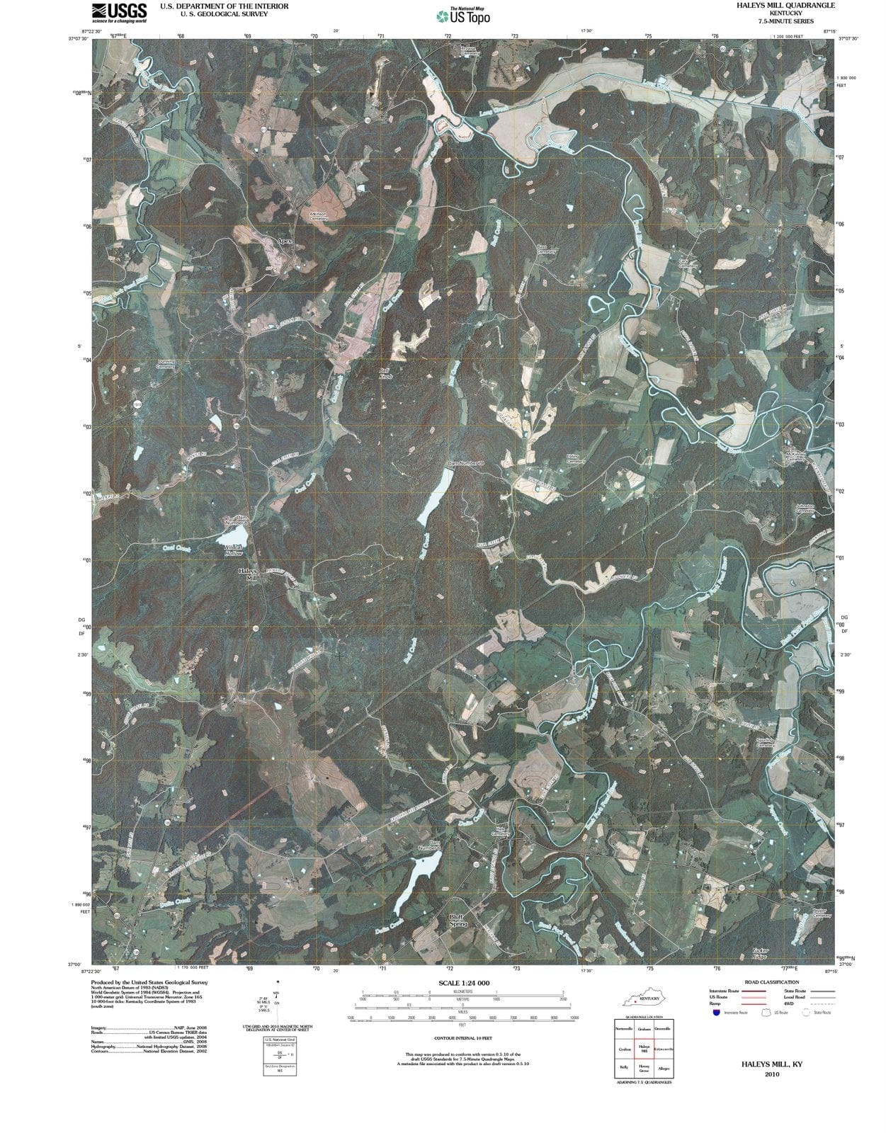 2010 Haleys Mill, KY - Kentucky - USGS Topographic Map