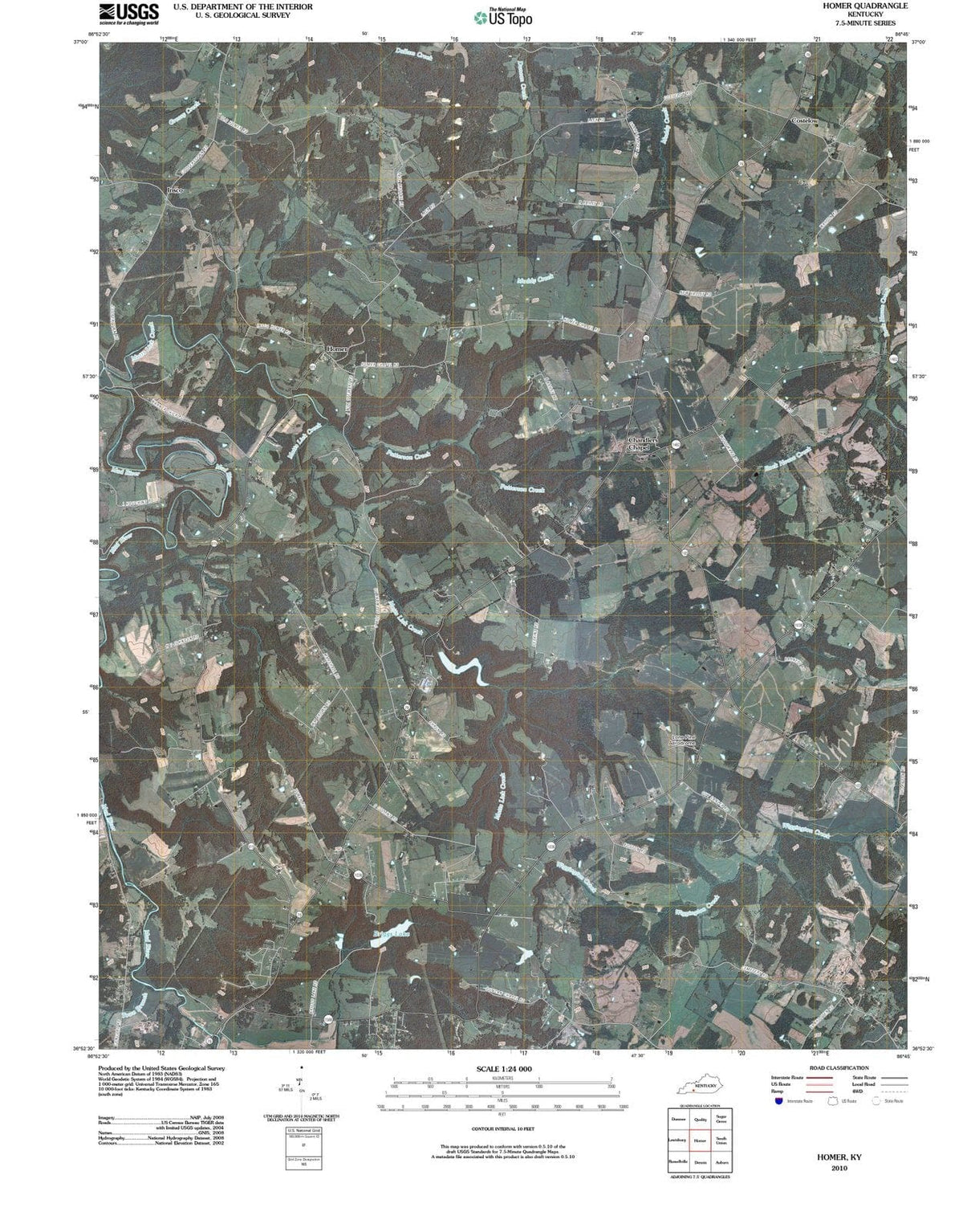 2010 Homer, KY - Kentucky - USGS Topographic Map