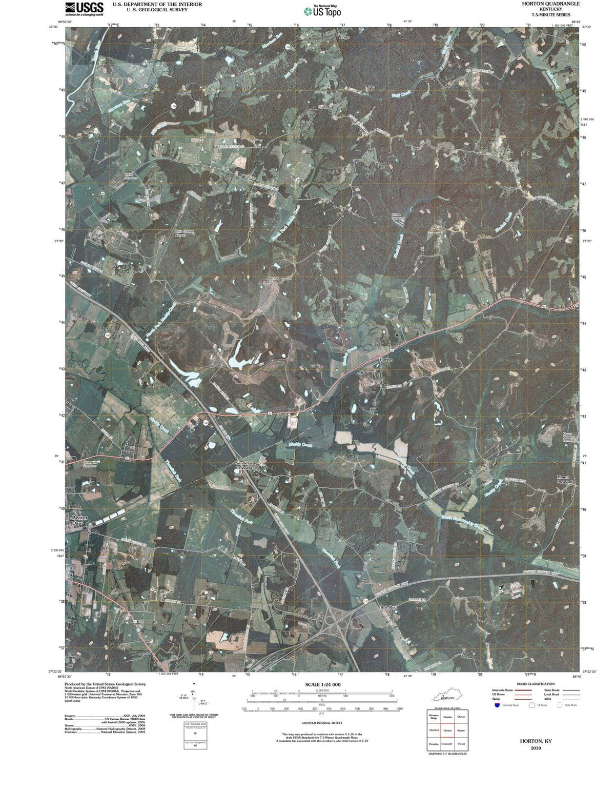2010 Horton, KY - Kentucky - USGS Topographic Map