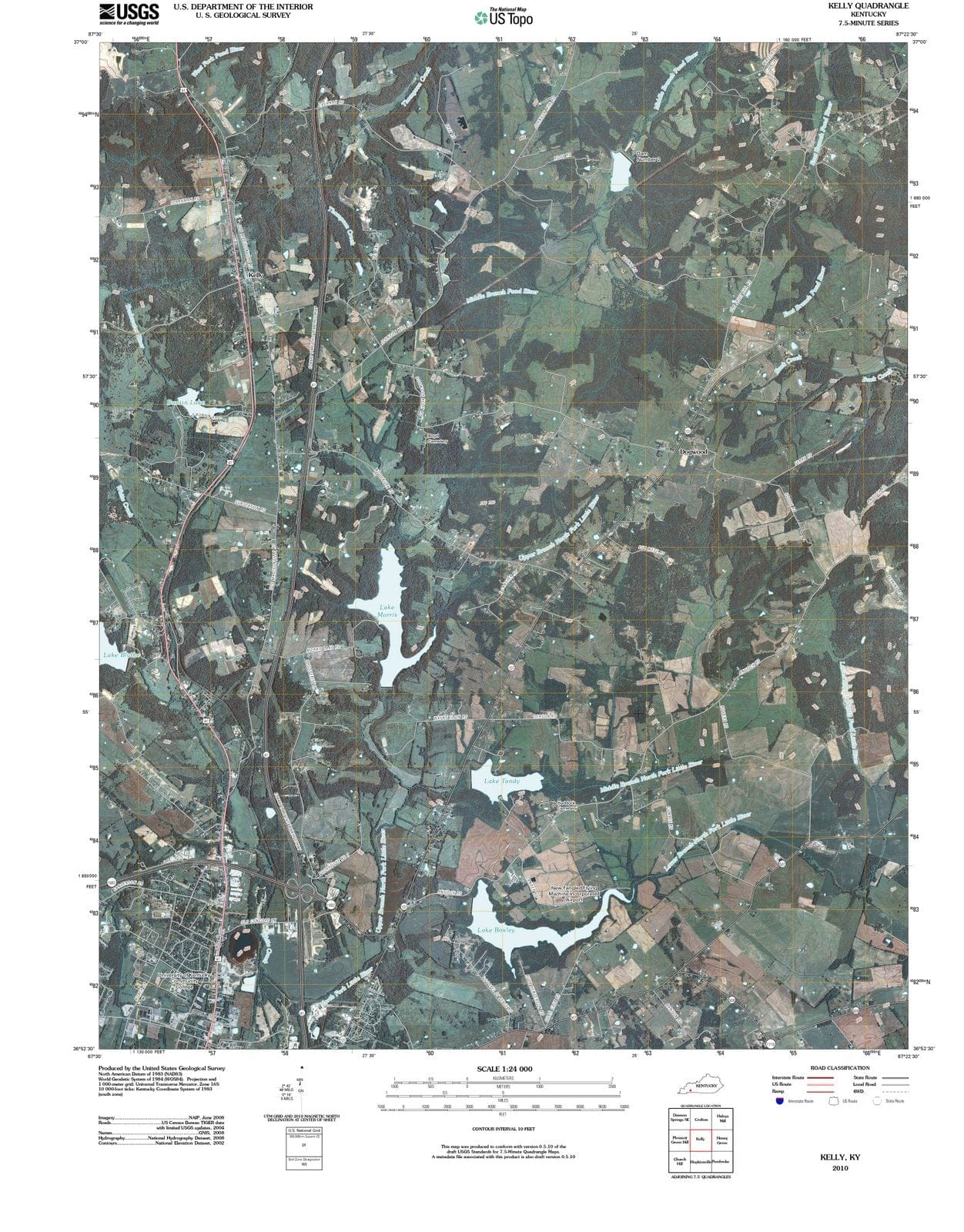 2010 Kelly, KY - Kentucky - USGS Topographic Map