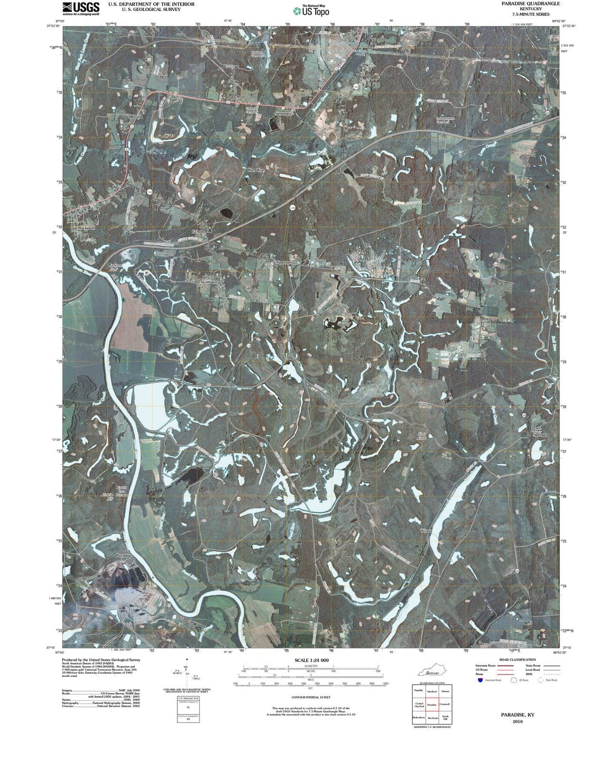 2010 Paradise, KY - Kentucky - USGS Topographic Map