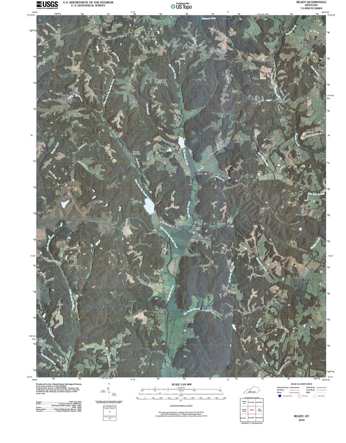 2010 Ready, KY - Kentucky - USGS Topographic Map