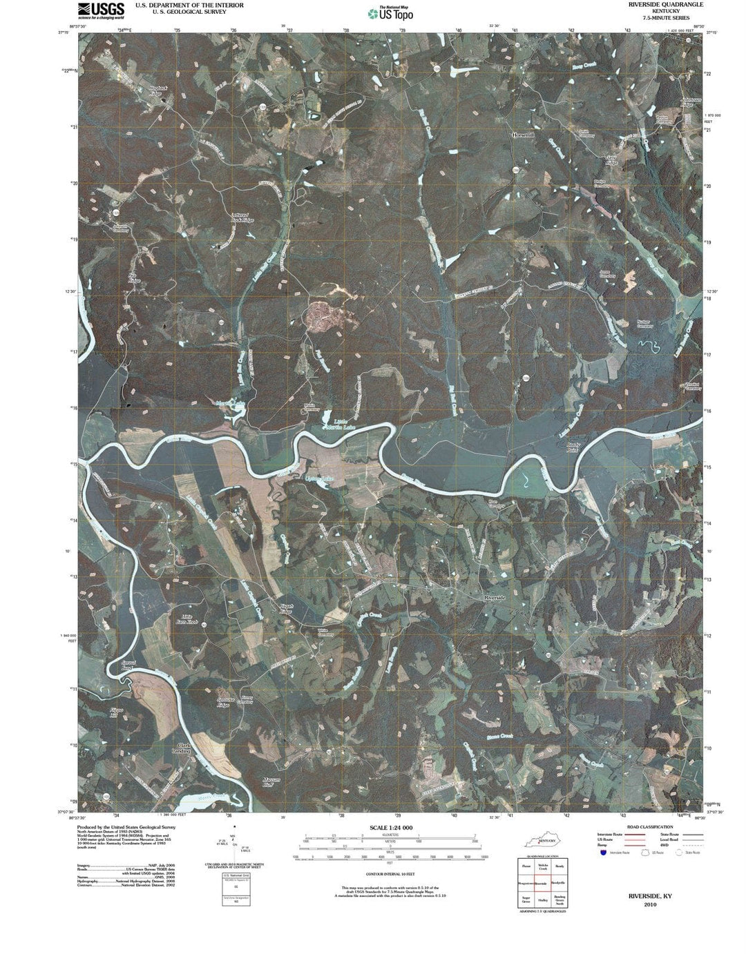 2010 Riverside, KY - Kentucky - USGS Topographic Map