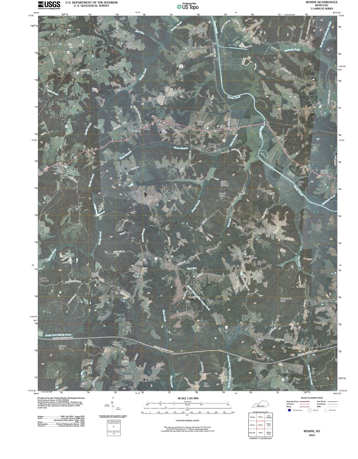 2010 Rosine, KY - Kentucky - USGS Topographic Map