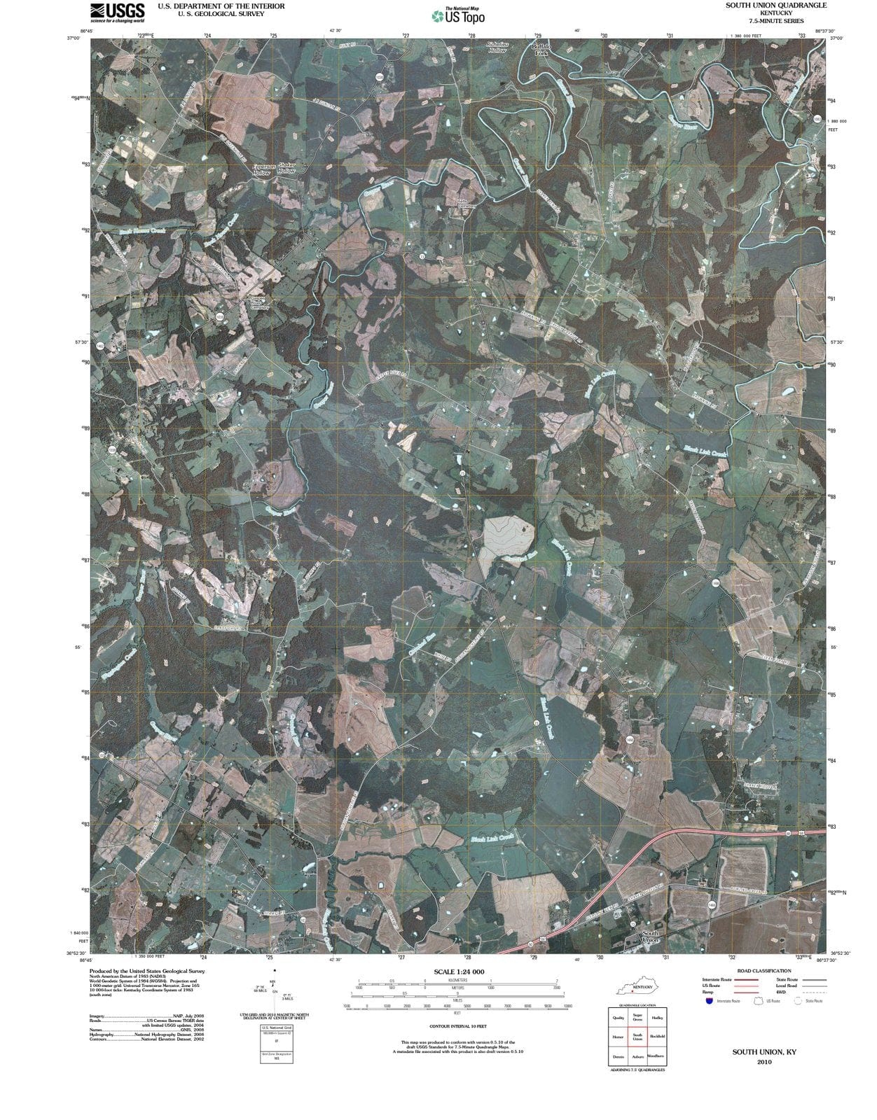 2010 South Union, KY - Kentucky - USGS Topographic Map