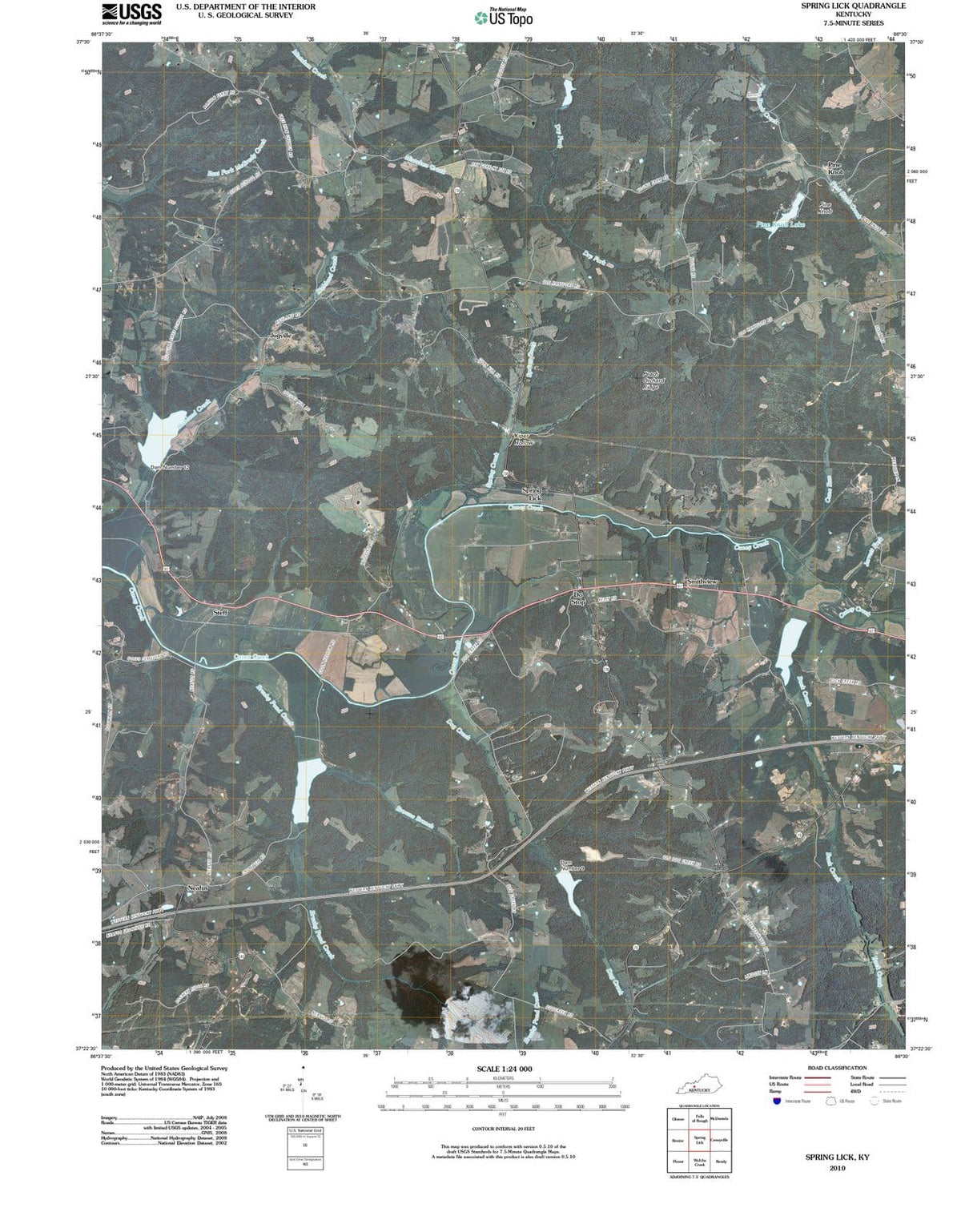 2010 Spring Lick, KY - Kentucky - USGS Topographic Map