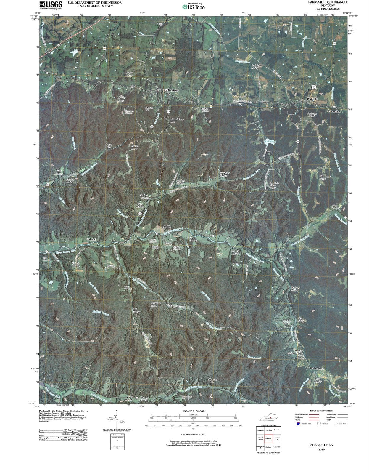 2010 Parksville, KY - Kentucky - USGS Topographic Map