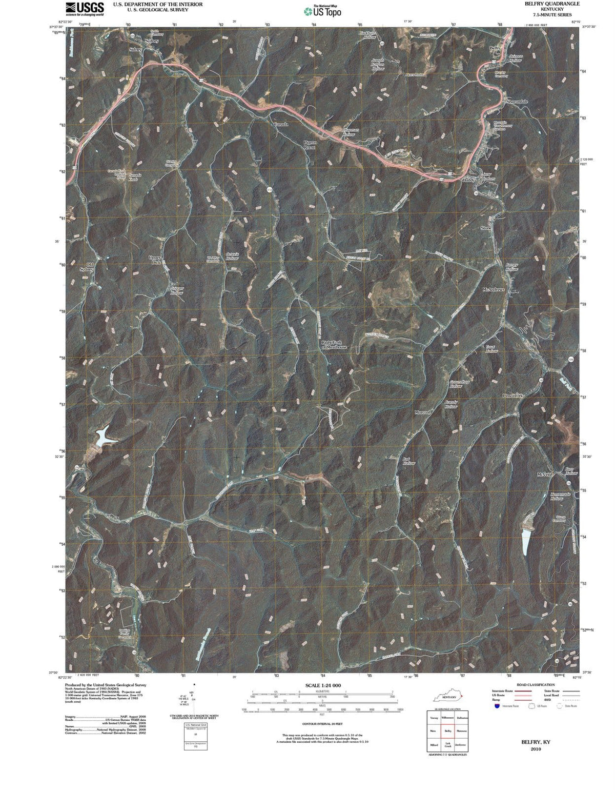 2010 Belfry, KY - Kentucky - USGS Topographic Map