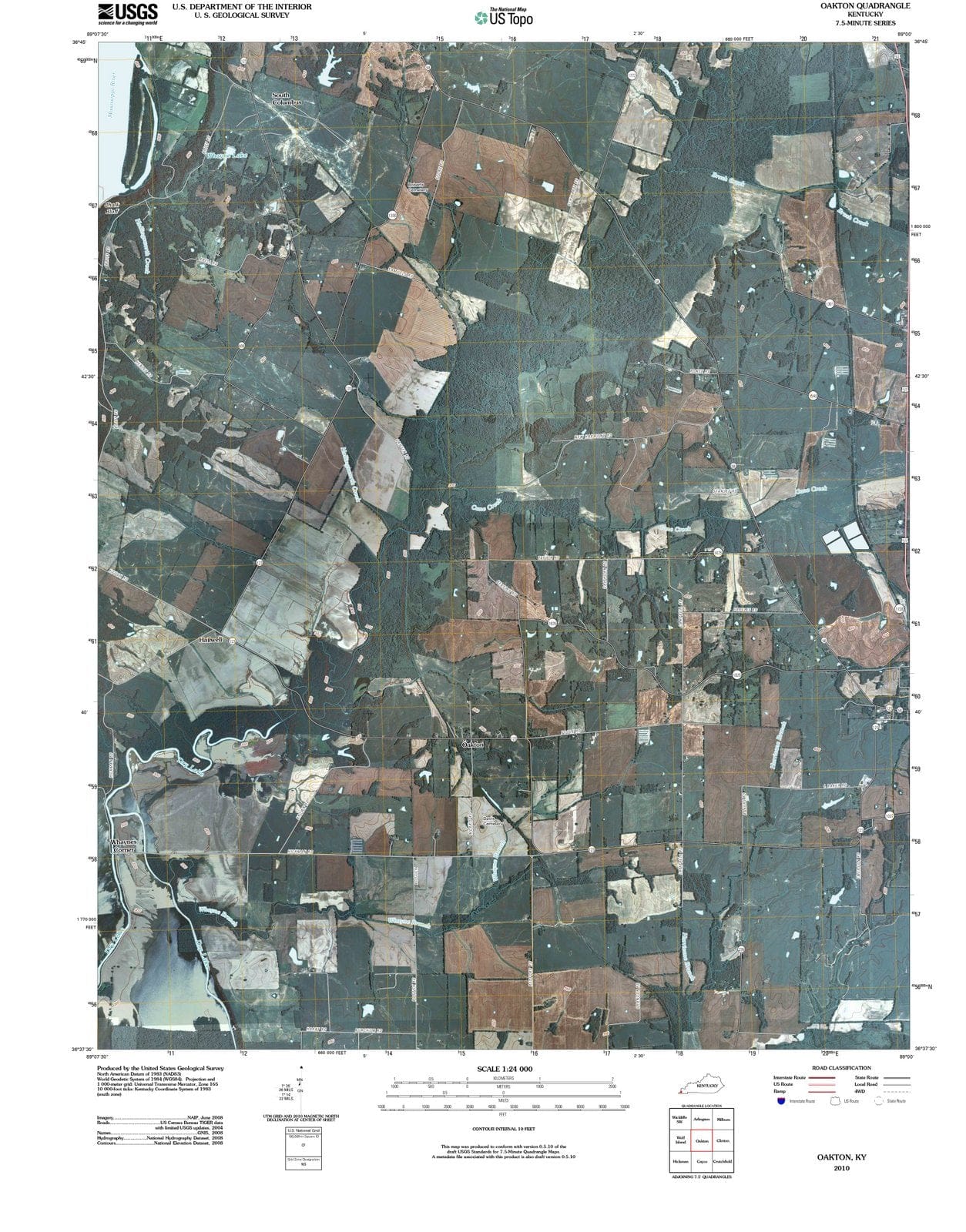 2010 Oakton, KY - Kentucky - USGS Topographic Map
