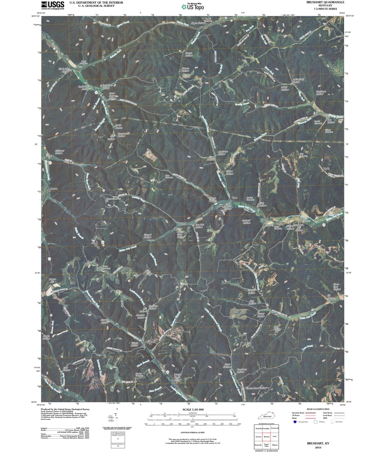 2010 Brushart, KY - Kentucky - USGS Topographic Map