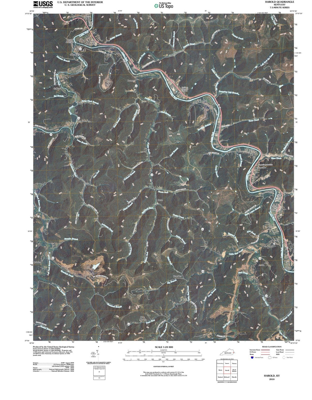 2010 Harold, KY - Kentucky - USGS Topographic Map