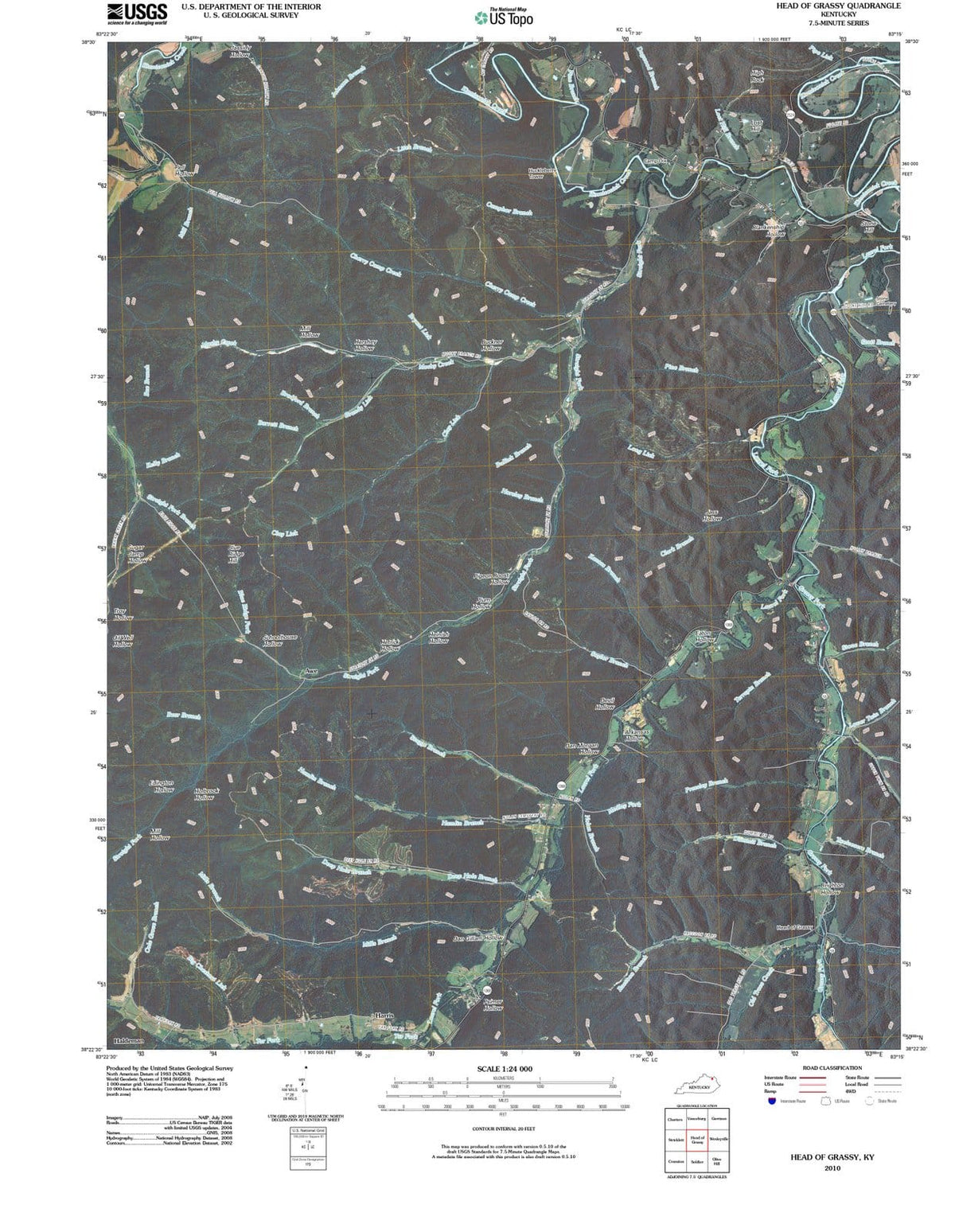 2010 Head of Grassy, KY - Kentucky - USGS Topographic Map