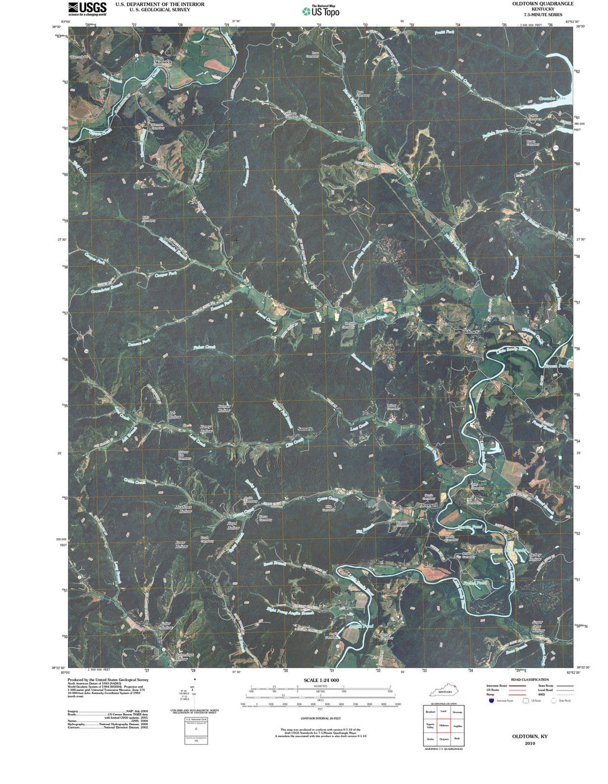 2010 Oldtown, KY - Kentucky - USGS Topographic Map
