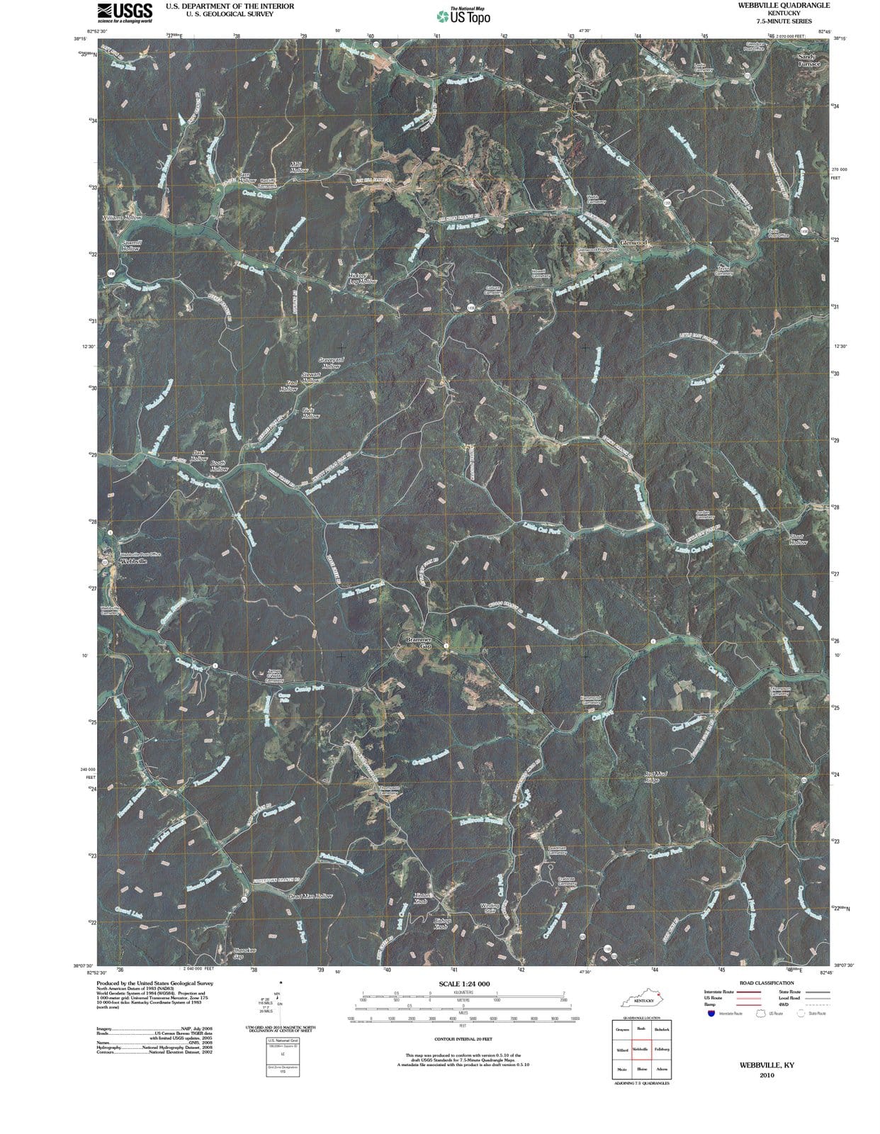 2010 Webbville, KY - Kentucky - USGS Topographic Map