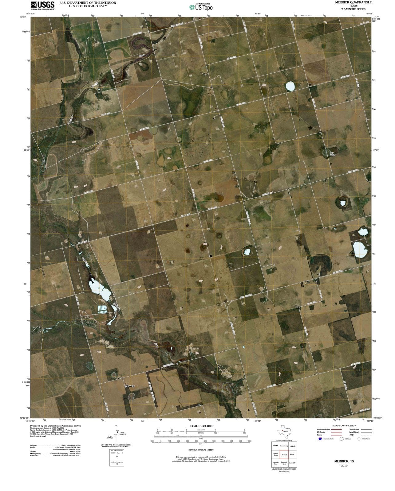 2010 Merrick, TX - Texas - USGS Topographic Map