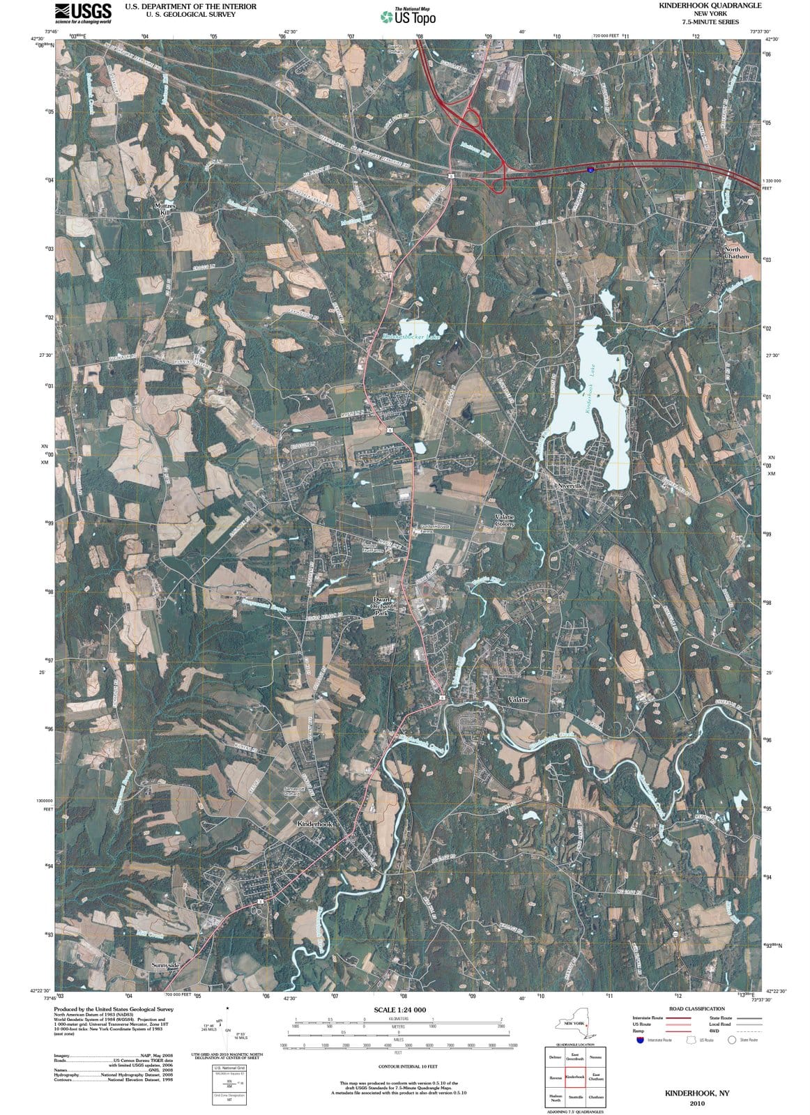 2010 Kinderhook, NY - New York - USGS Topographic Map
