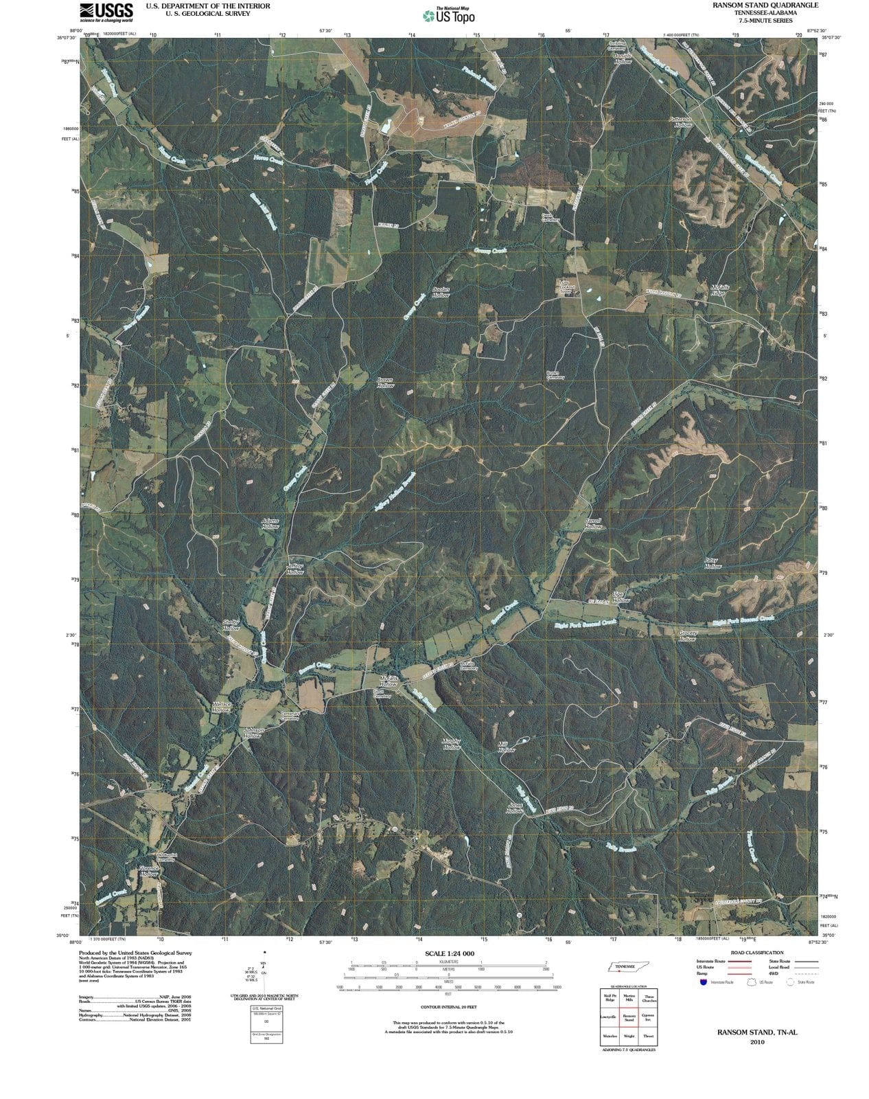 2010 Ransom Stand, TN - Tennessee - USGS Topographic Map