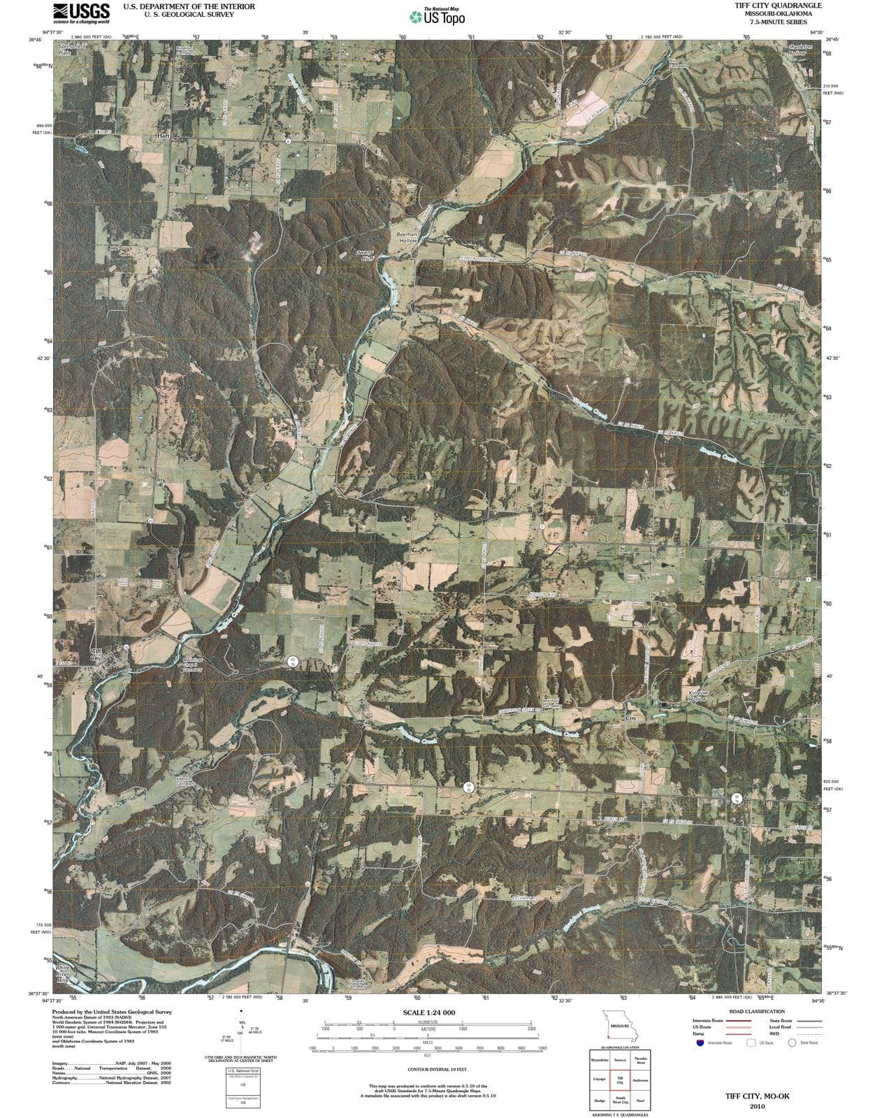 2010 Tiff City, MO - Missouri - USGS Topographic Map