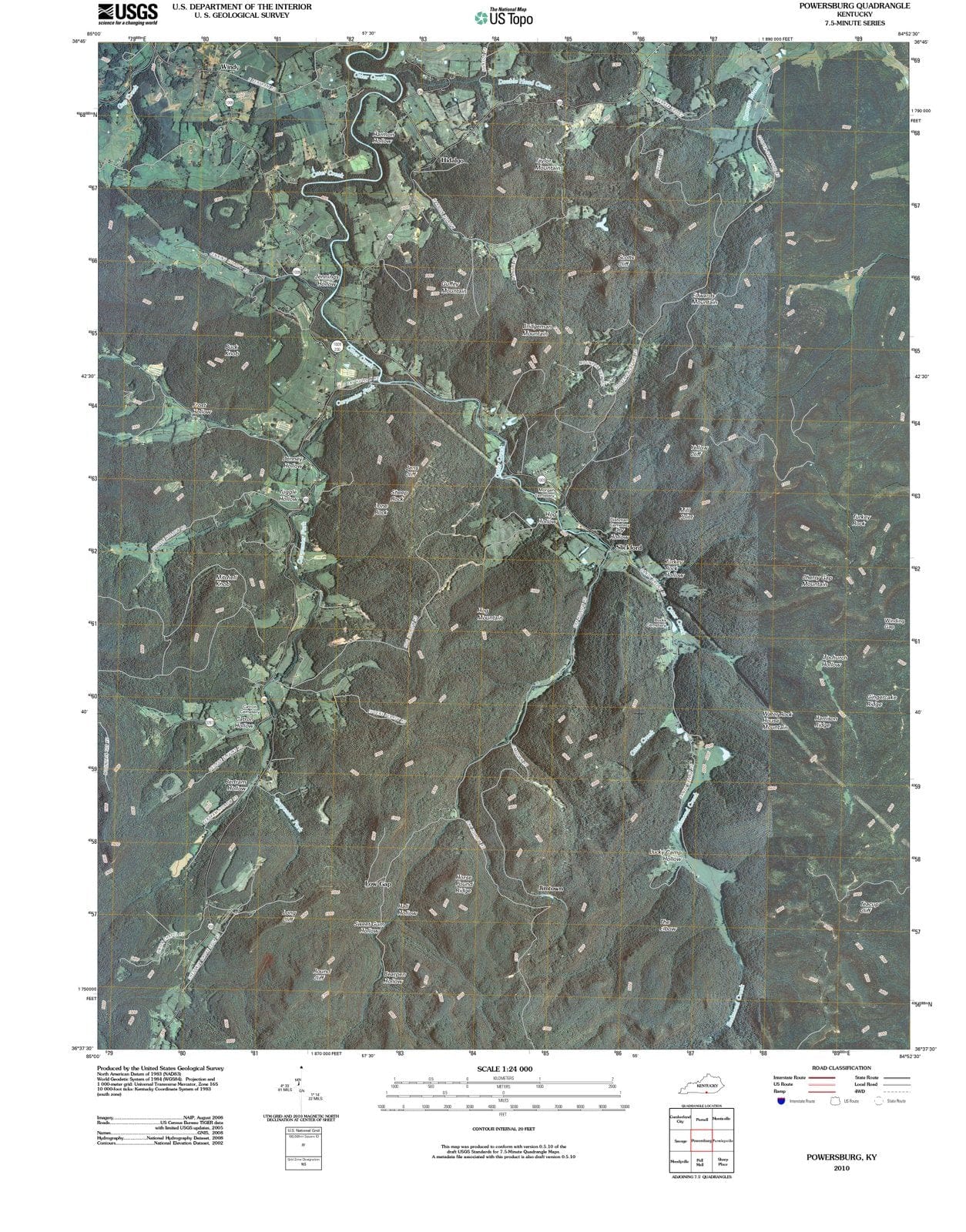 2010 Powersburg, KY - Kentucky - USGS Topographic Map