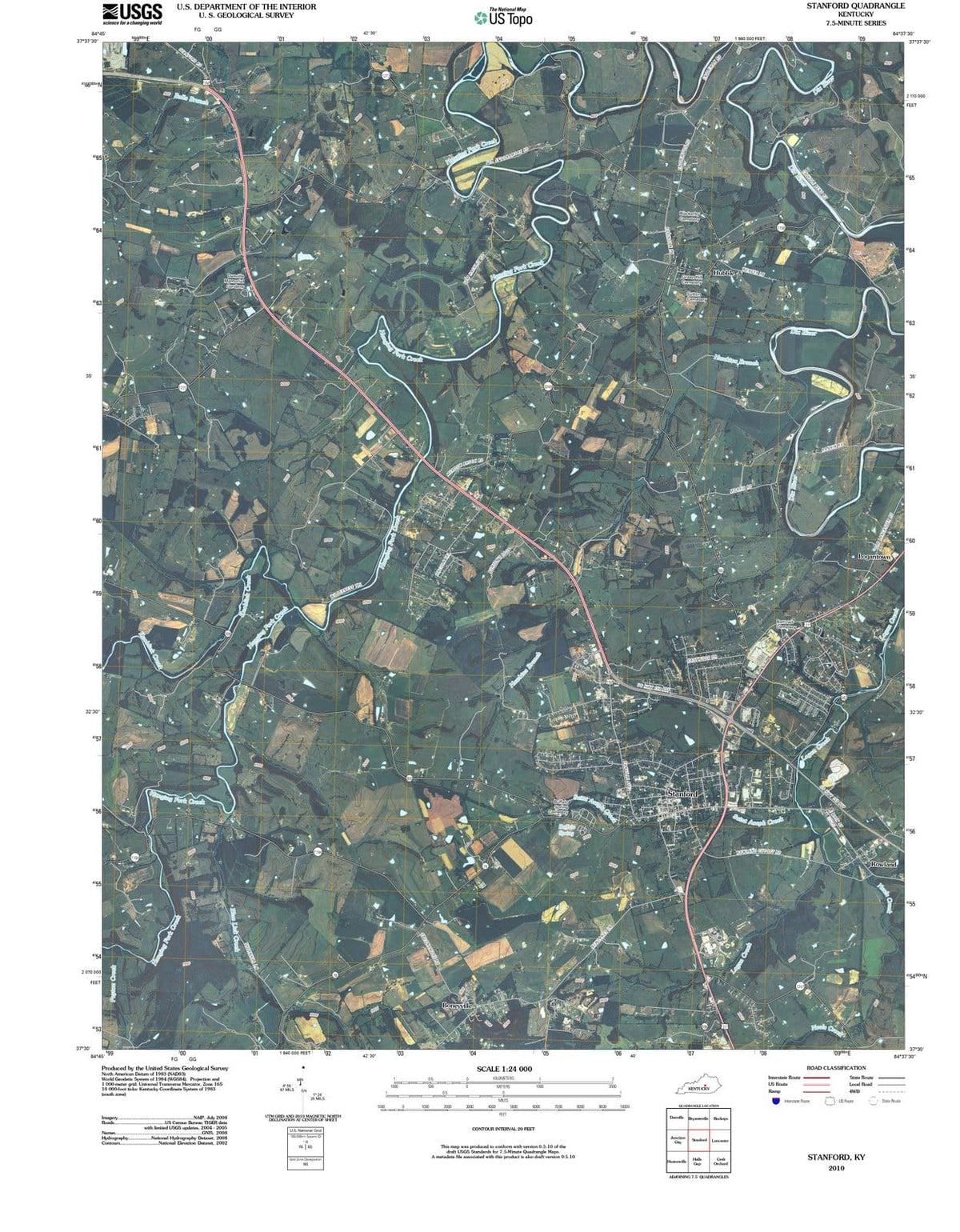 2010 Stanford, KY - Kentucky - USGS Topographic Map