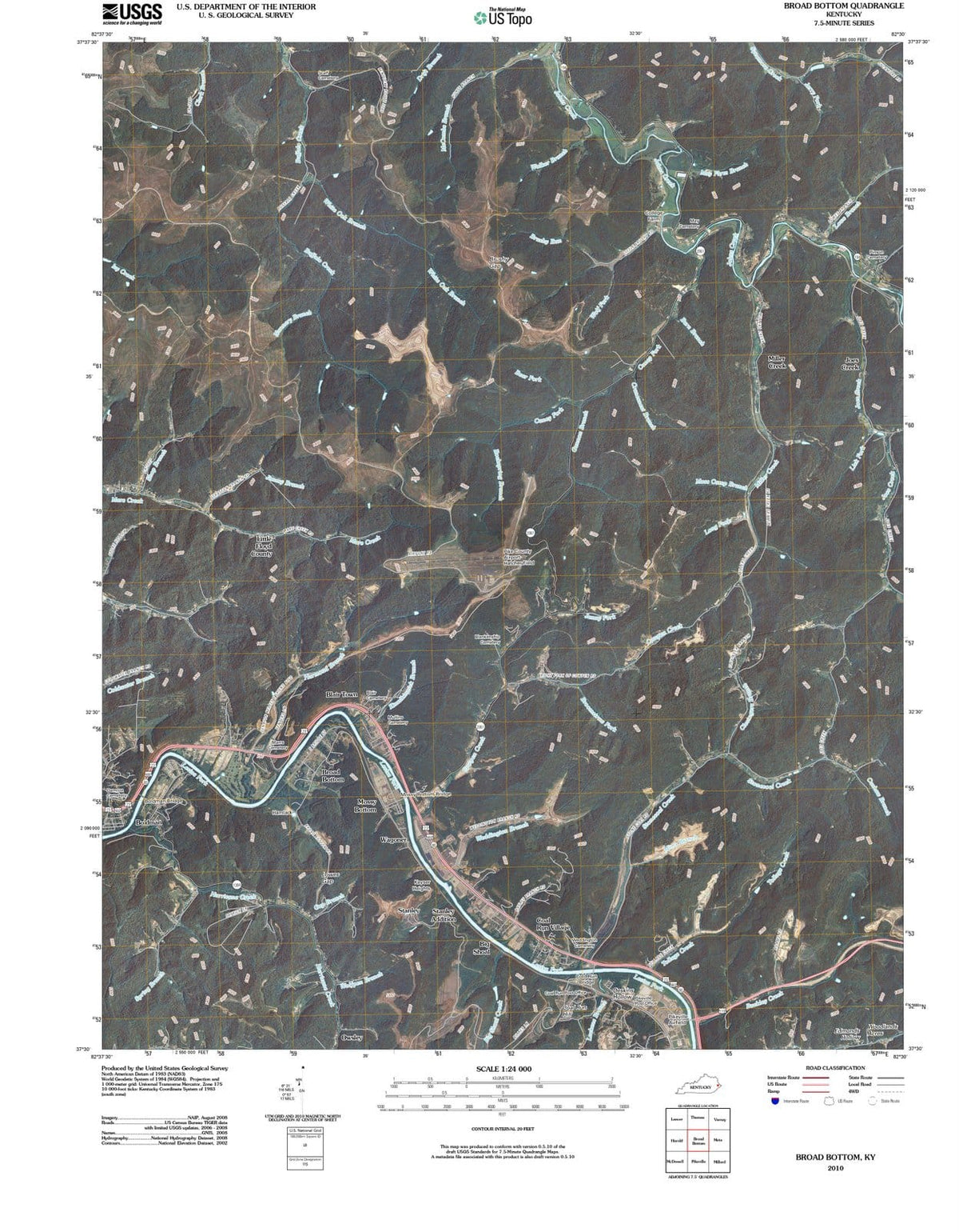 2010 Broad Bottom, KY - Kentucky - USGS Topographic Map