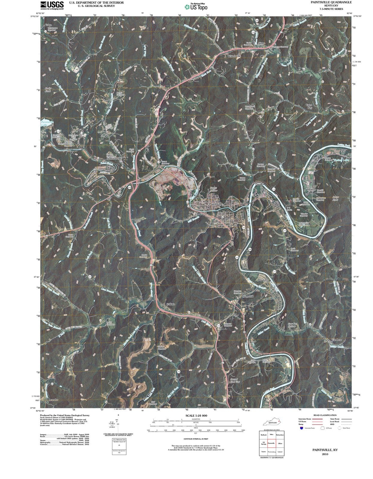 2010 Paintsville, KY - Kentucky - USGS Topographic Map