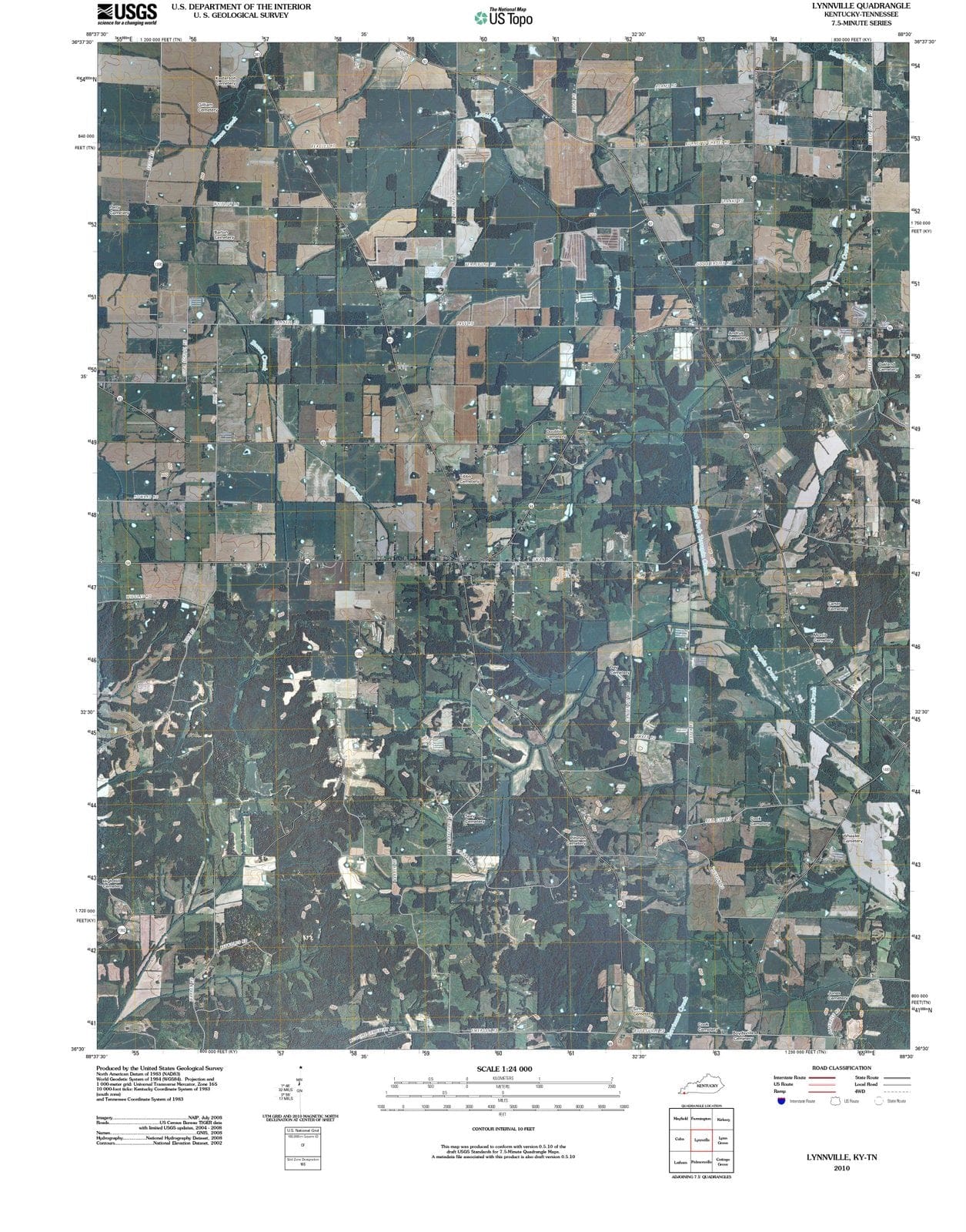 2010 Lynnville, KY - Kentucky - USGS Topographic Map