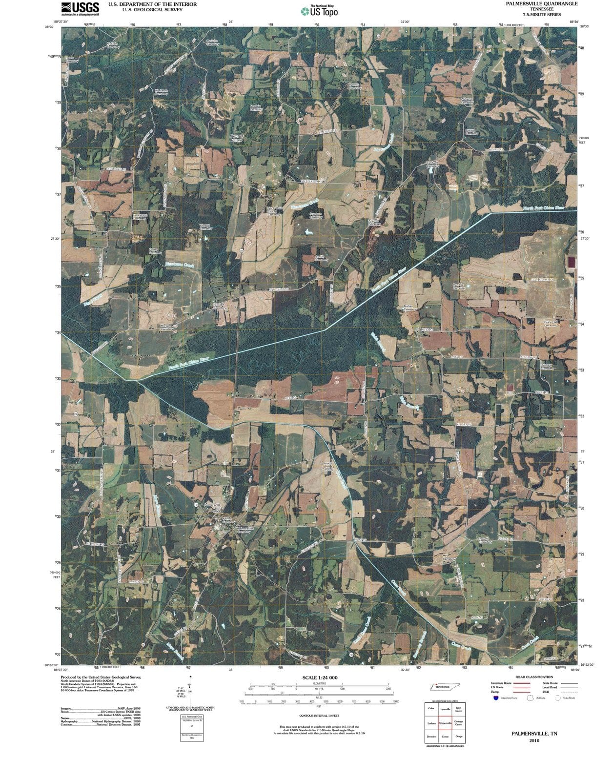 2010 Palmersville, TN - Tennessee - USGS Topographic Map