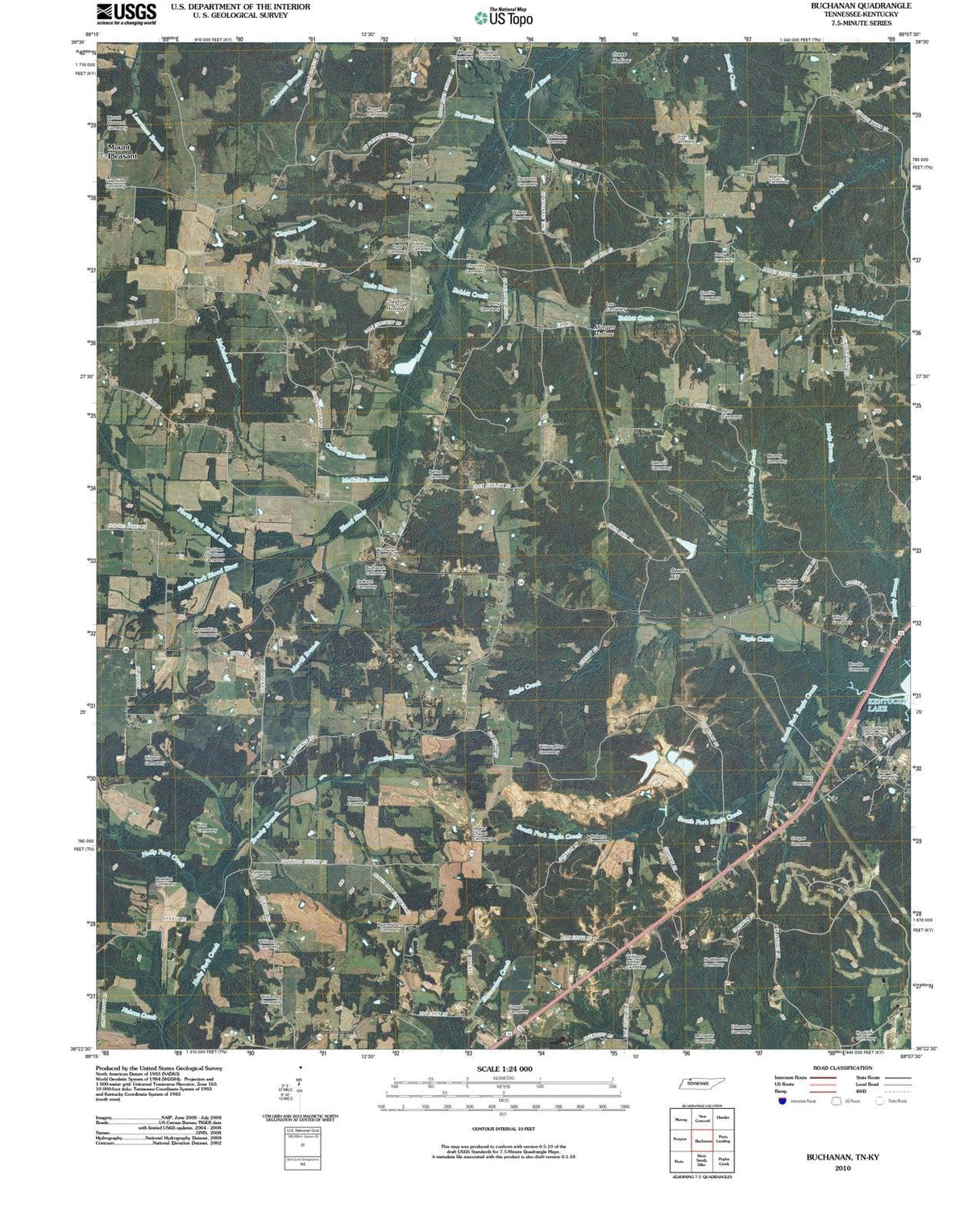 2010 Buchanan, TN - Tennessee - USGS Topographic Map