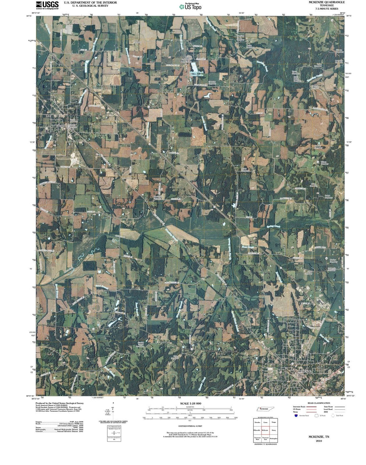 2010 McKenzie, TN - Tennessee - USGS Topographic Map