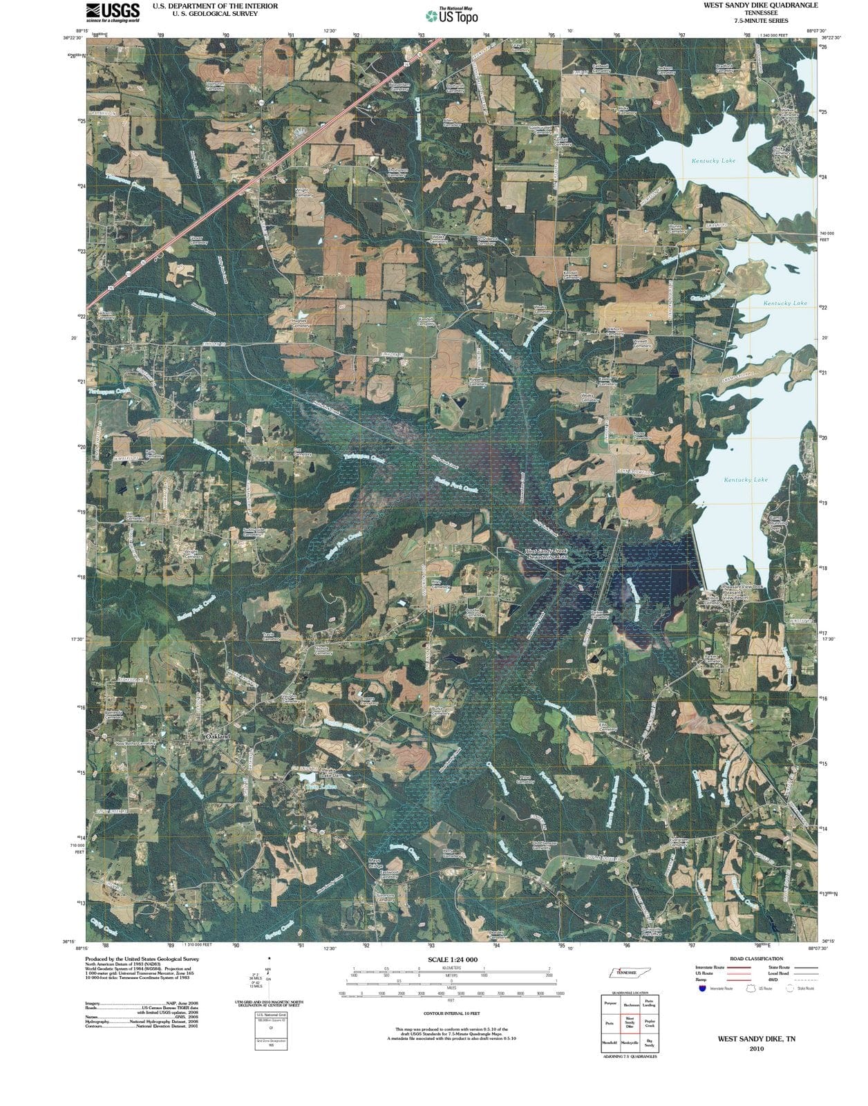 2010 West Sandyike, TN - Tennessee - USGS Topographic Map